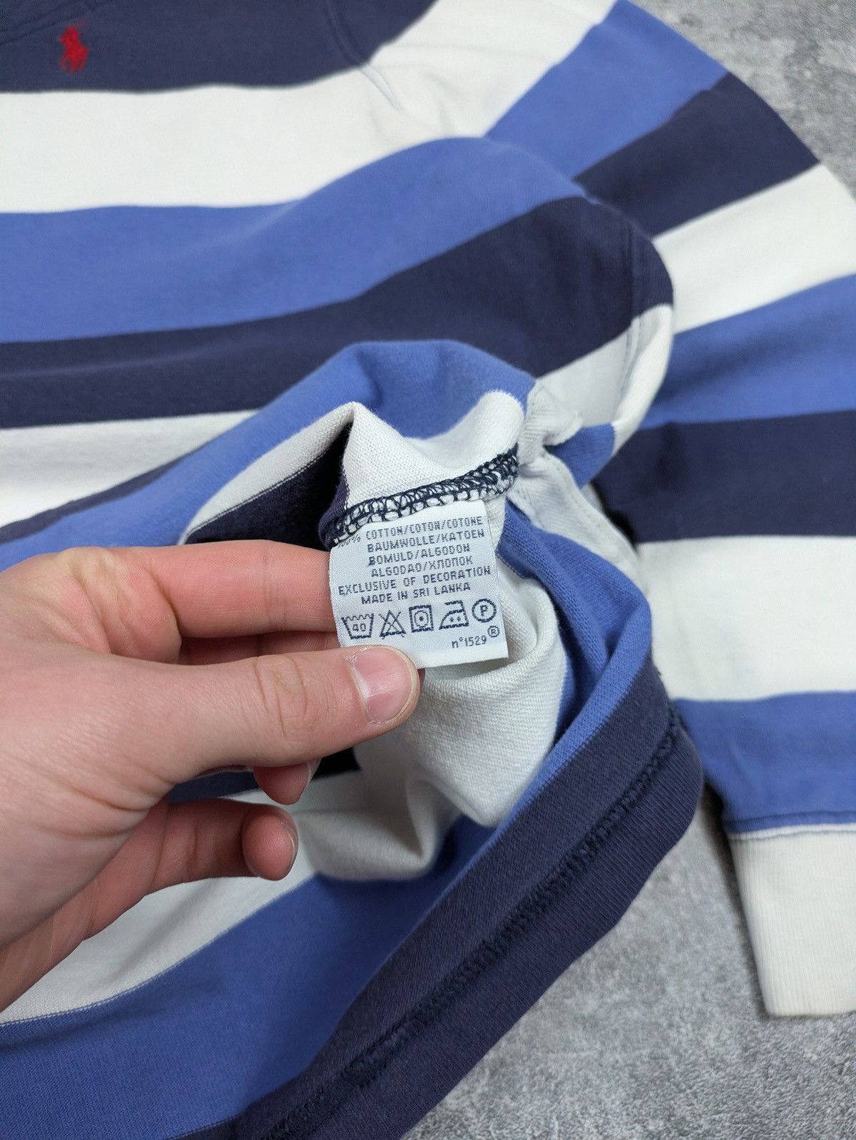 Polo Ralph Lauren Vintage Polo Ralph Lauren Striped Long Sleeve Rugby Polo Size US XXL / EU 58 / 5 - 6 Thumbnail