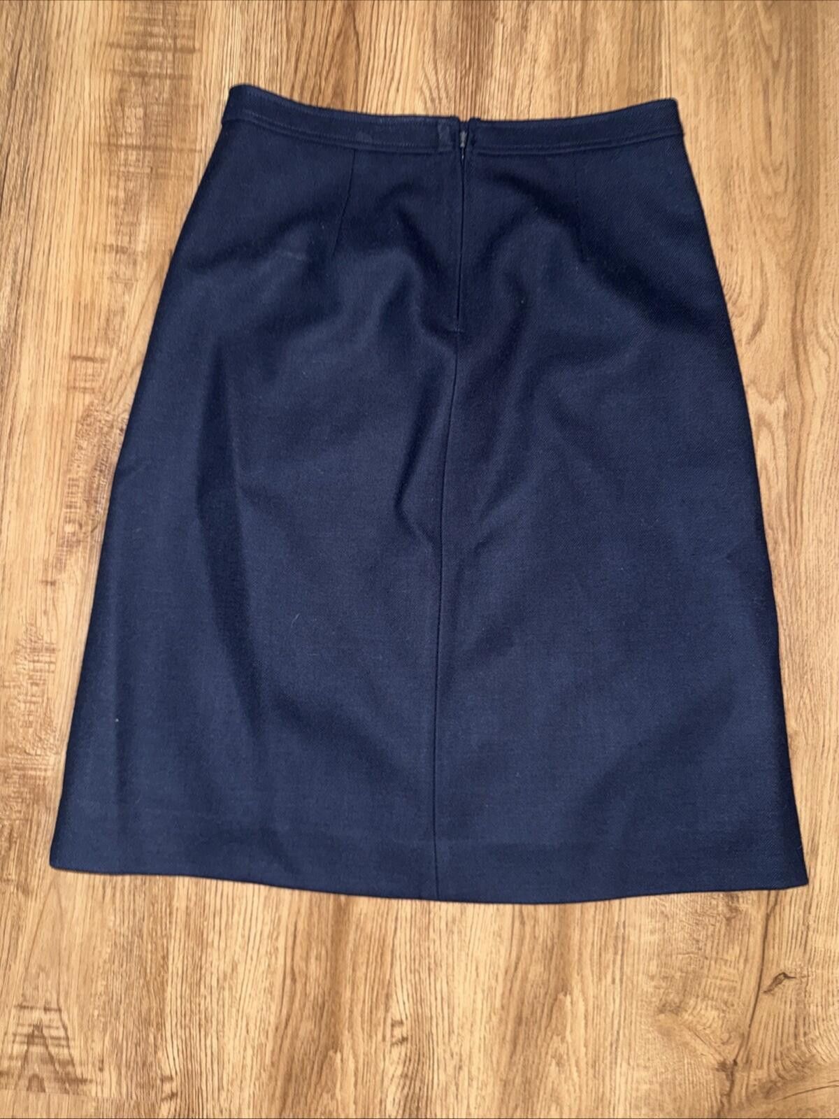 J.Crew J Crew A Line Skirt Sz 6 Navy Wool Lined Career Work Capsule Size 28" / US 6 / IT 42 - 4 Thumbnail