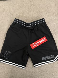 Supreme Mens Basketball Shorts XL Black White Rhinestone Crystal