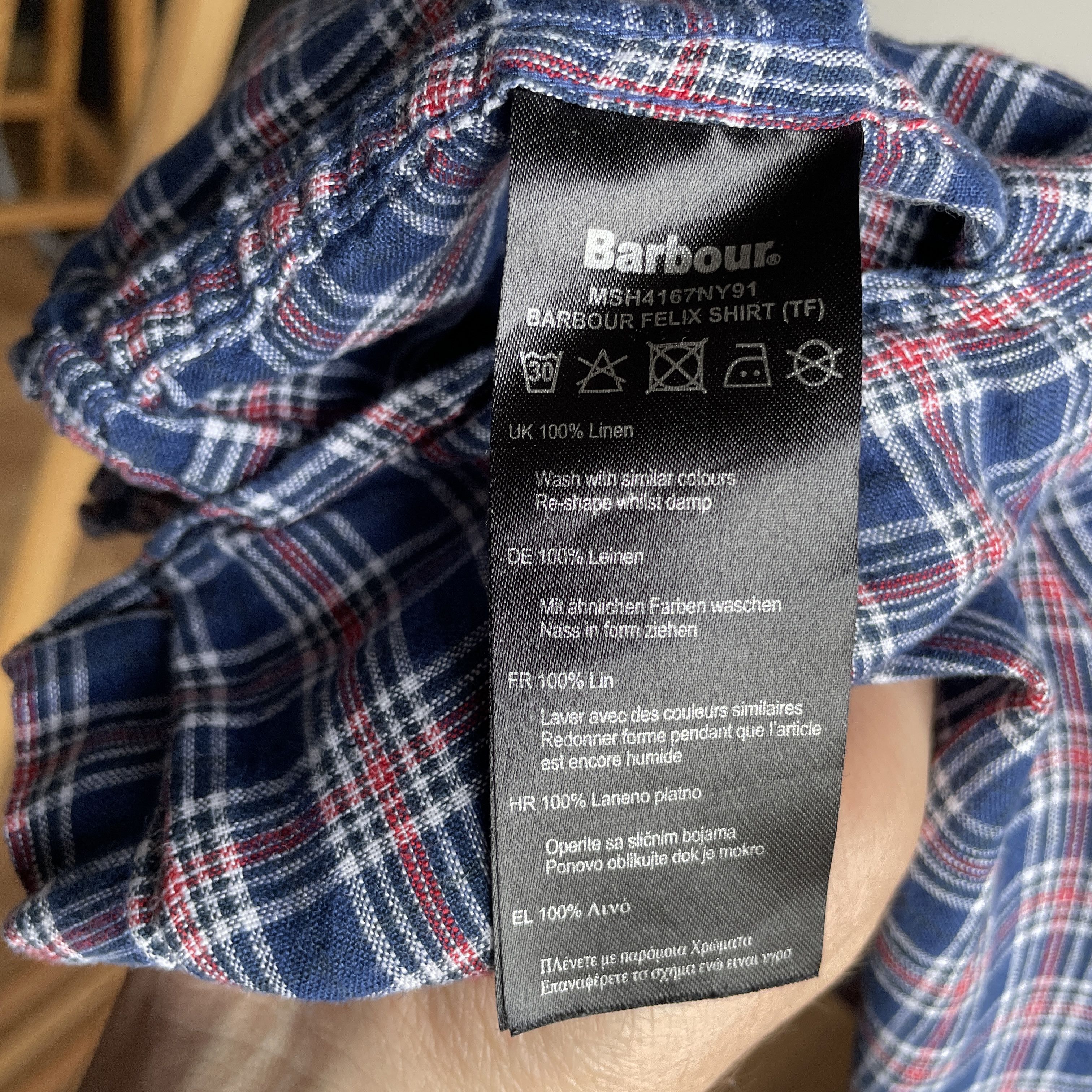 Barbour Barbour Linen Check Felix Shirt Size EUR/UK M/ US S Size US S / EU 44-46 / 1 - 7 Thumbnail