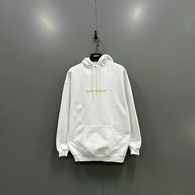 Balenciaga Balenciaga White Front Logo Print Hoodie Size US XS / EU 42 / 0 - 1 Thumbnail