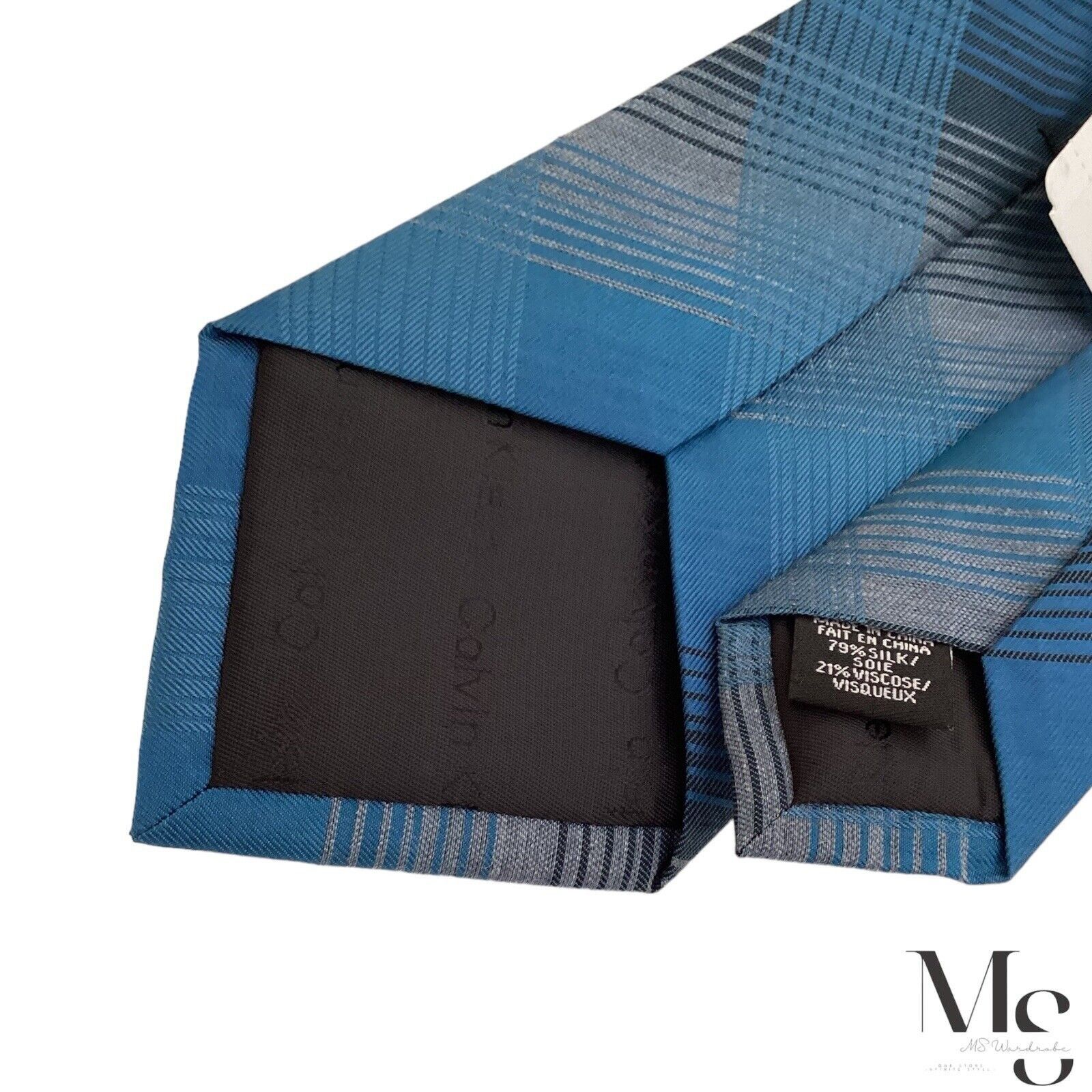 Calvin Klein $65 Calvin Klein Blue Plaid Luxury Silk Bled Tie W: 3" NWT Size ONE SIZE - 4 Thumbnail