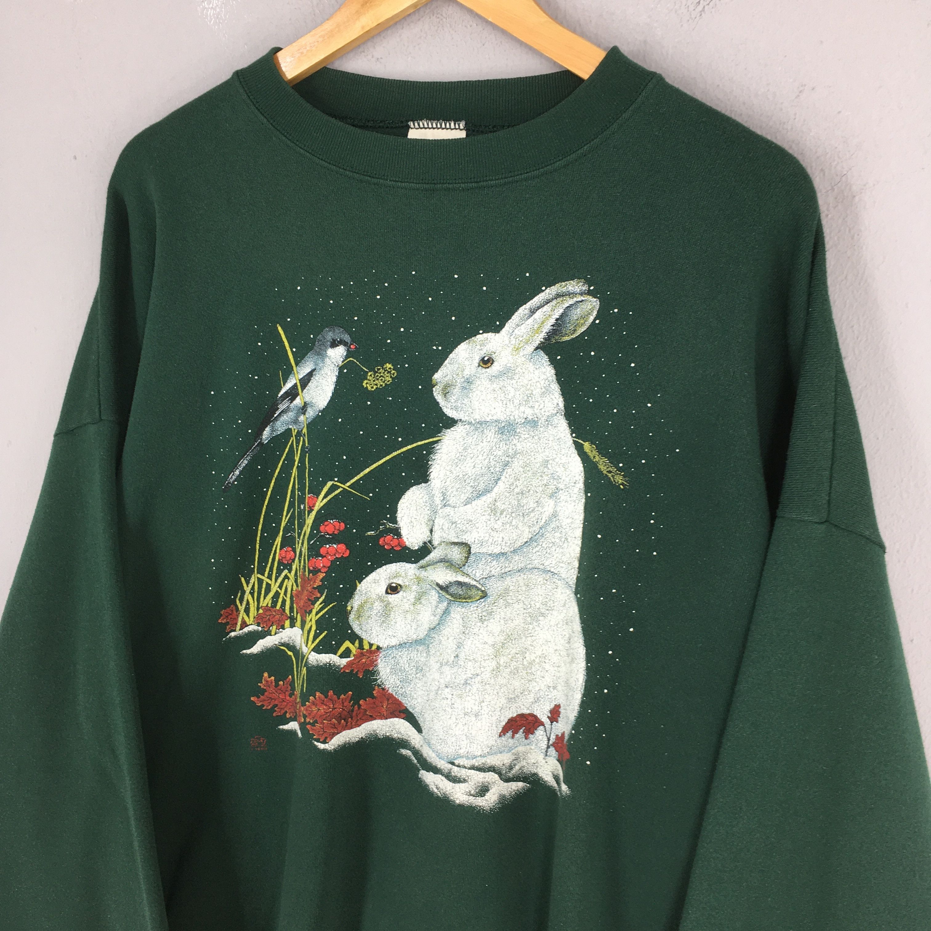 Habitat Vintage 90s Morning Sun Bunny Rabbit Sweatshirt 3XLarge Size US XXL / EU 58 / 5 - 3 Thumbnail