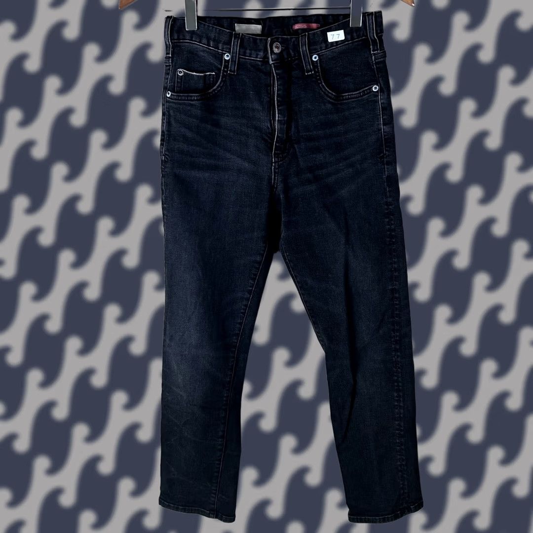 Vintage Pilcro and the Letterpress High Rise Slim Straight Black Jeans 27 Made in USA Women Denim 5-Pocket Stretch Zip Button Rise Inseam 27 Size 27" / US 4 / IT 40 - 1 Thumbnail