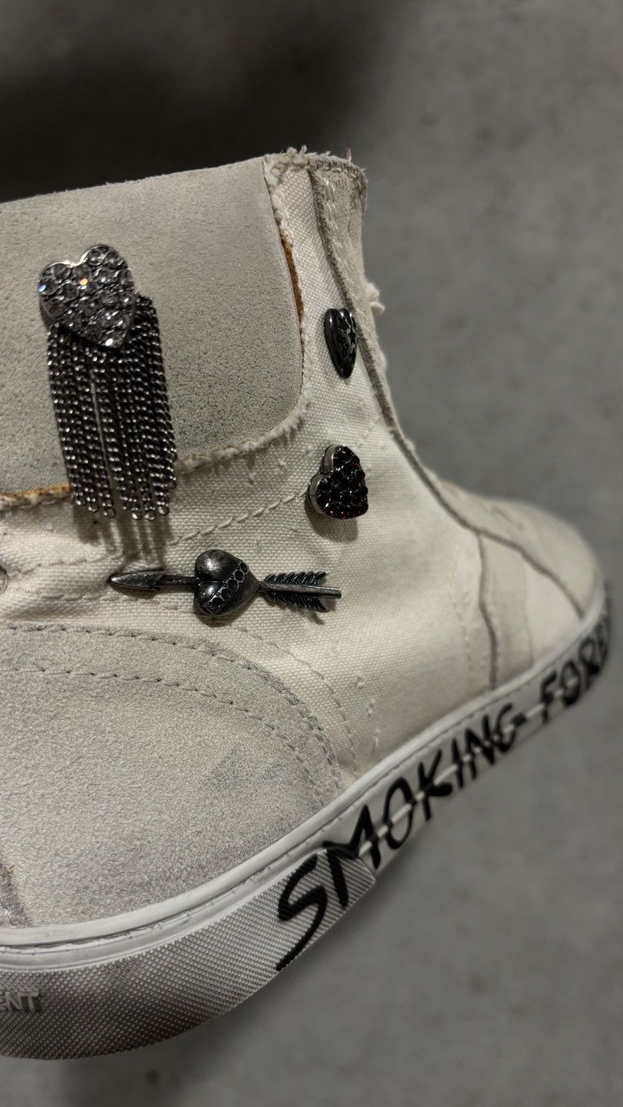 Saint Laurent Paris Saint Laurent Paris “Smoking Forever” High Top Sneaker Size US 11 / EU 44 - 15 Thumbnail