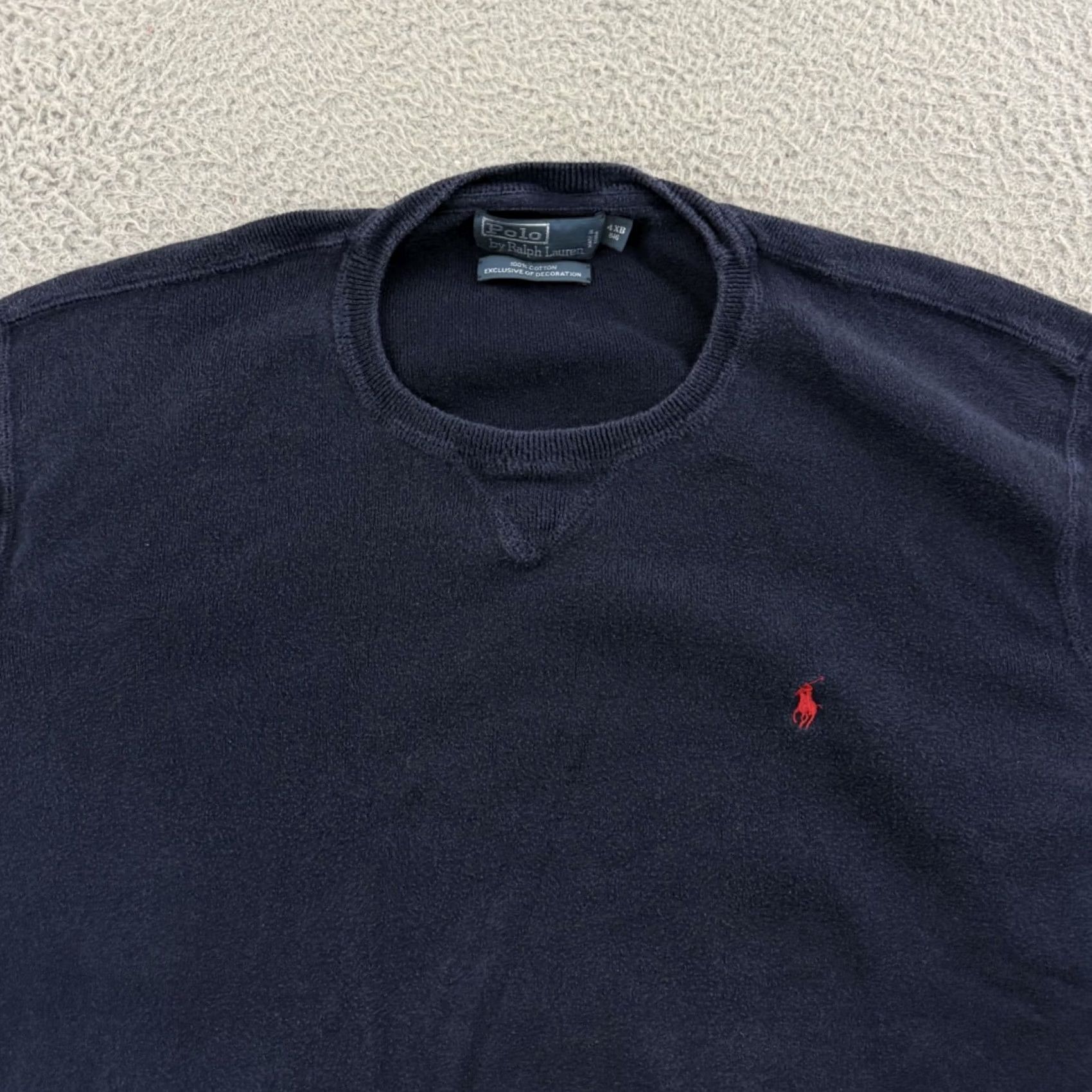 Polo Ralph Lauren VINTAGE Polo Ralph Lauren Sweater Mens 4XB Big Blue Crewneck Knit Preppy Outdoor Size US XXL / EU 58 / 5 - 3 Thumbnail
