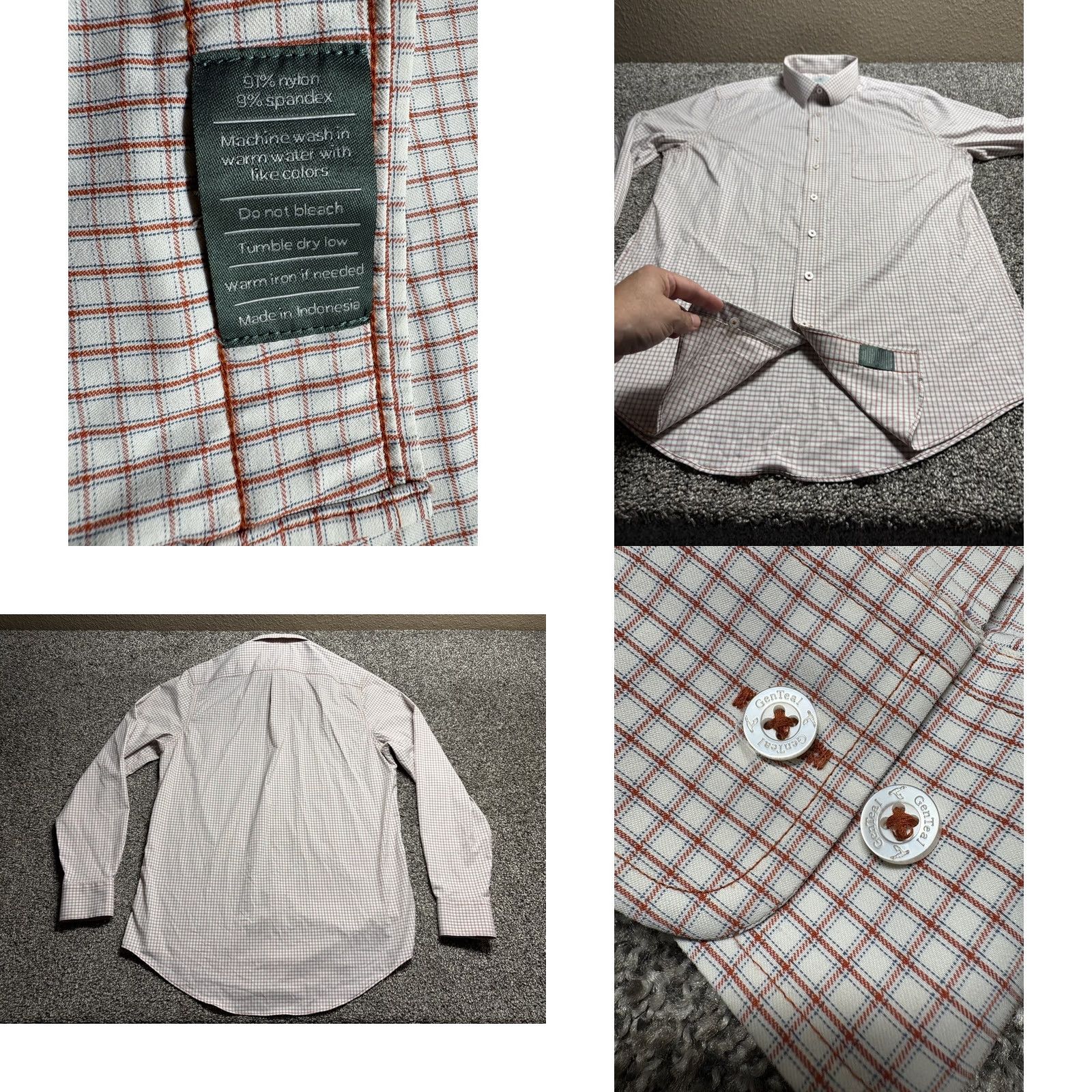 Vintage Genteal Performance Shirt Mens M Red Check Long Sleeve Button-Down Stretch Softouch Shirt Size US M / EU 48-50 / 2 - 8 Thumbnail