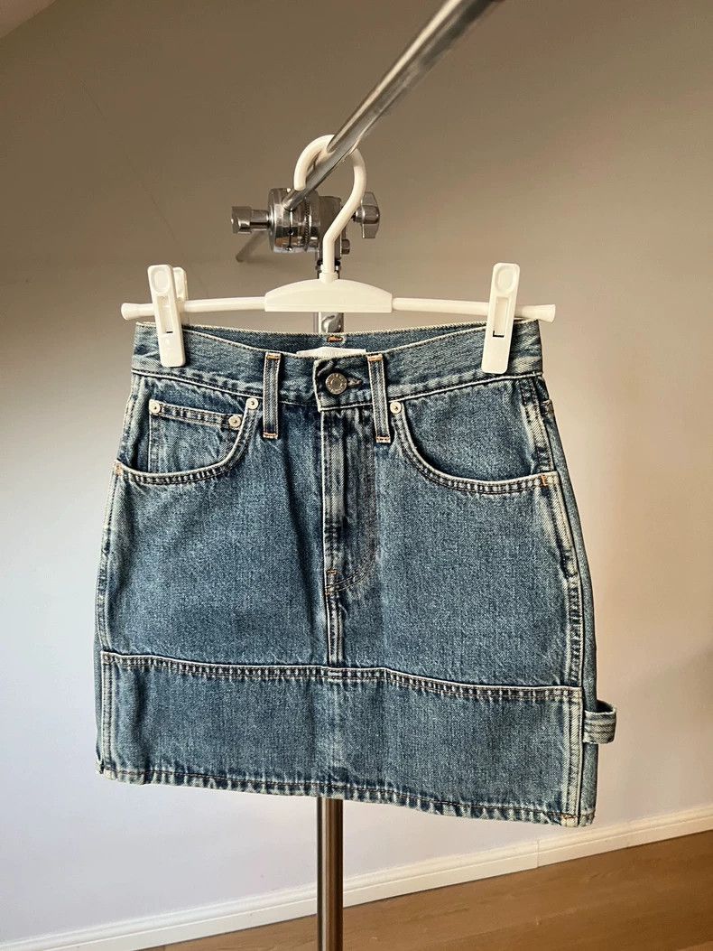 Helmut Lang HELMUT LANG High-waisted denim skirt A-line skirt Size 25" / US 0 / IT 36 - 2 Thumbnail
