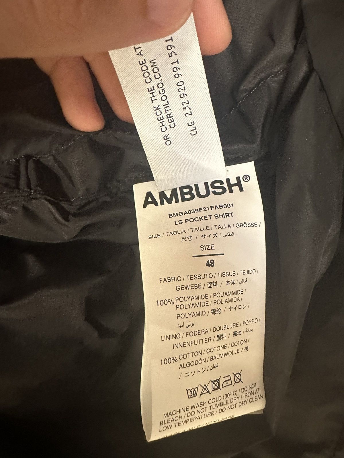 Ambush Design Ambush long sleeve pocket shirt Size US M / EU 48-50 / 2 - 6 Thumbnail