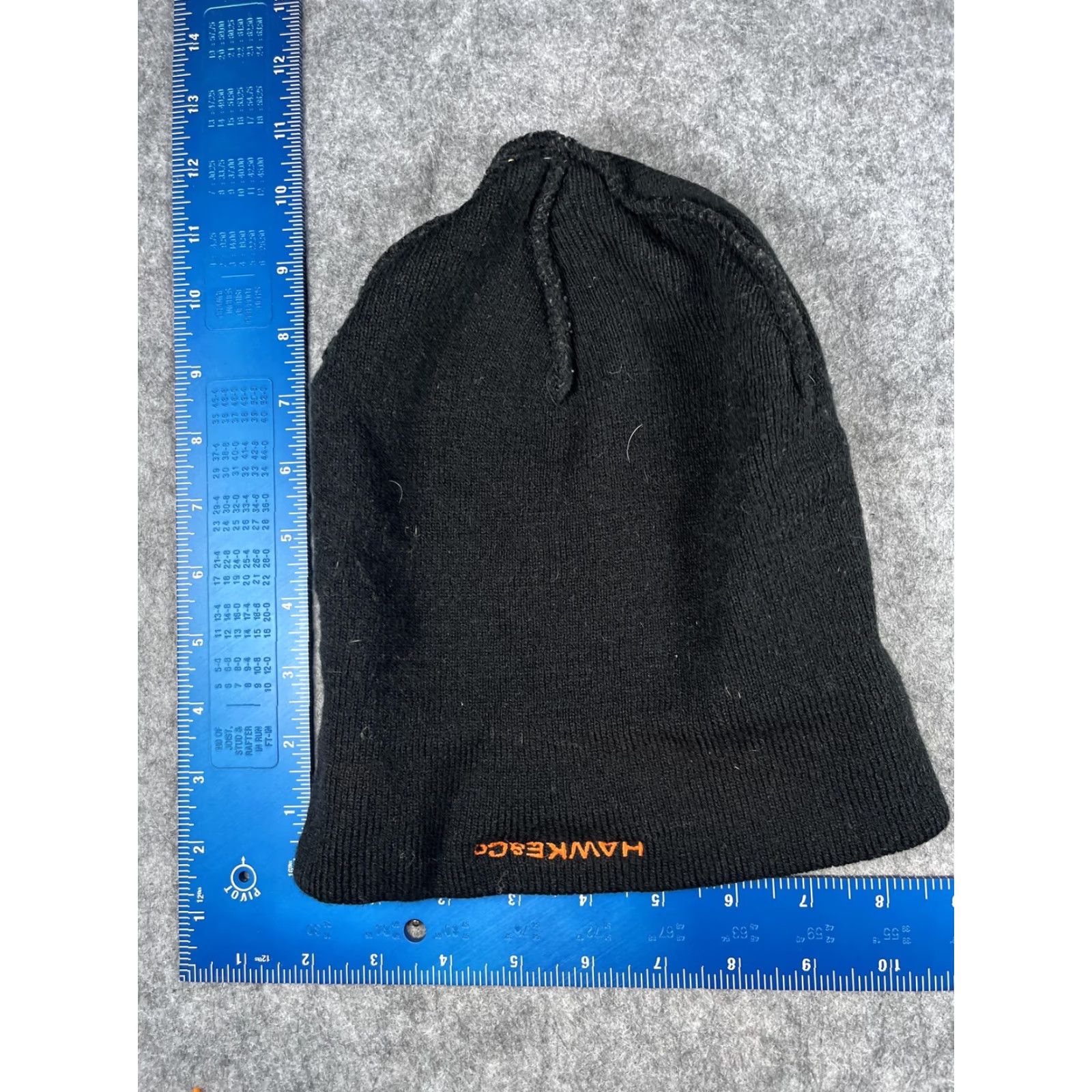 Vintage Hawke & Co Beanie Mens One Size Black Knit Cuffed Winter Logo Stretch Size ONE SIZE - 5 Thumbnail