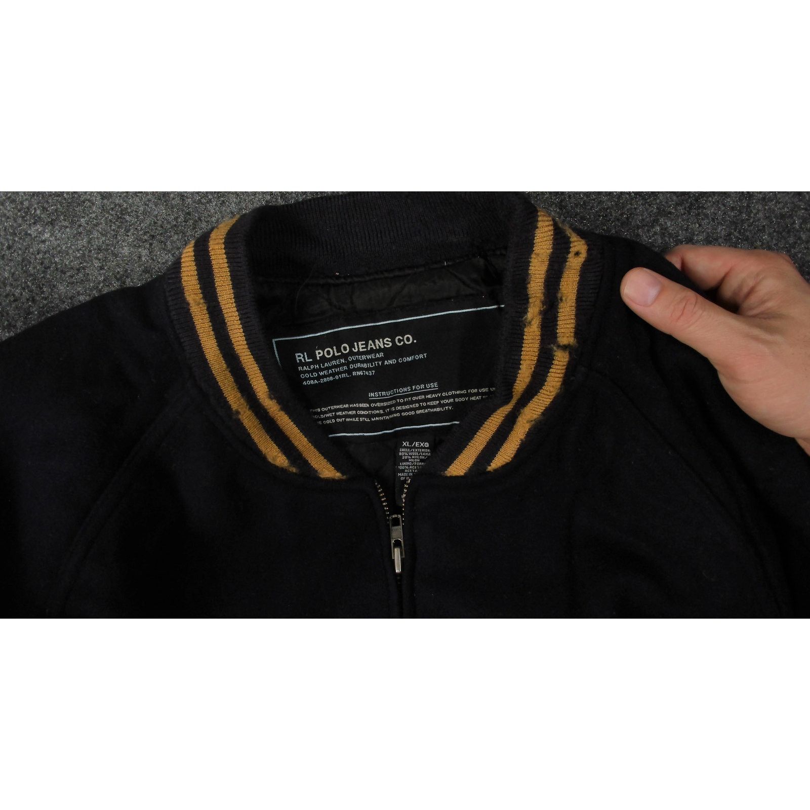 Ralph Lauren Ralph Lauren 90s USA Patch Oversized Wool Varsity Jacket Size US XXL / EU 58 / 5 - 19 Thumbnail
