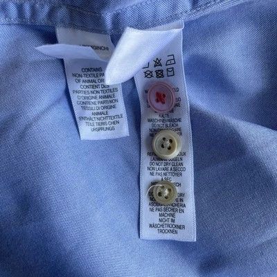 Paul Smith PAUL SMITH Shirt Large Mens Solid Blue Cotton Tailored Fit Size US L / EU 52-54 / 3 - 8 Thumbnail