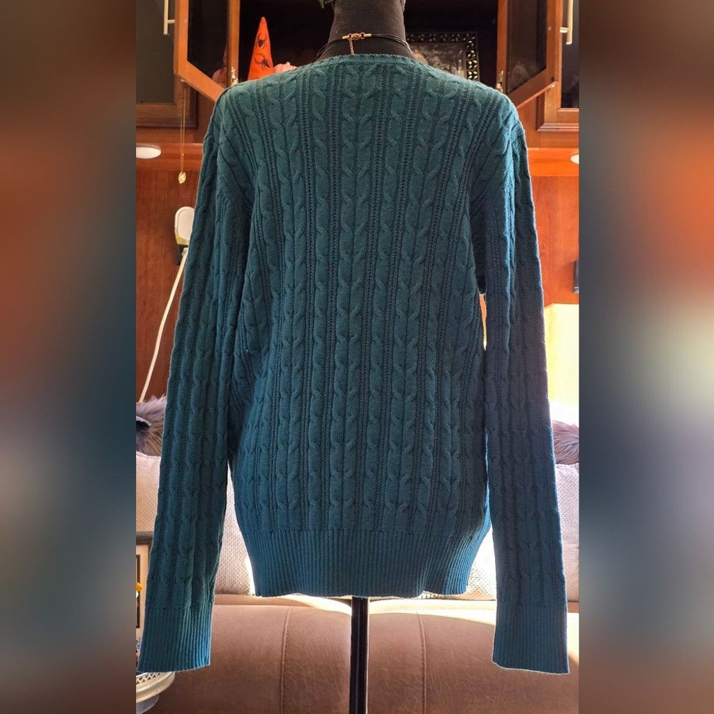 St. Johns Bay St. Johns Bay Teal Cable Knit Sweater NWT Size XL / US 12-14 / IT 48-50 - 6 Thumbnail