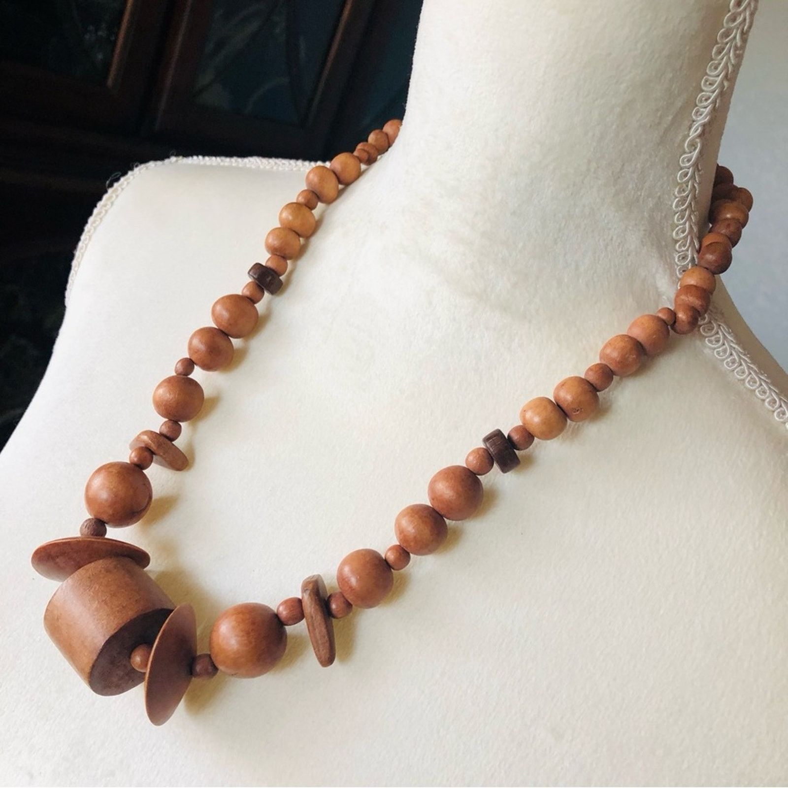 Vintage Vintage handmade wood bead necklace Size ONE SIZE - 6 Thumbnail