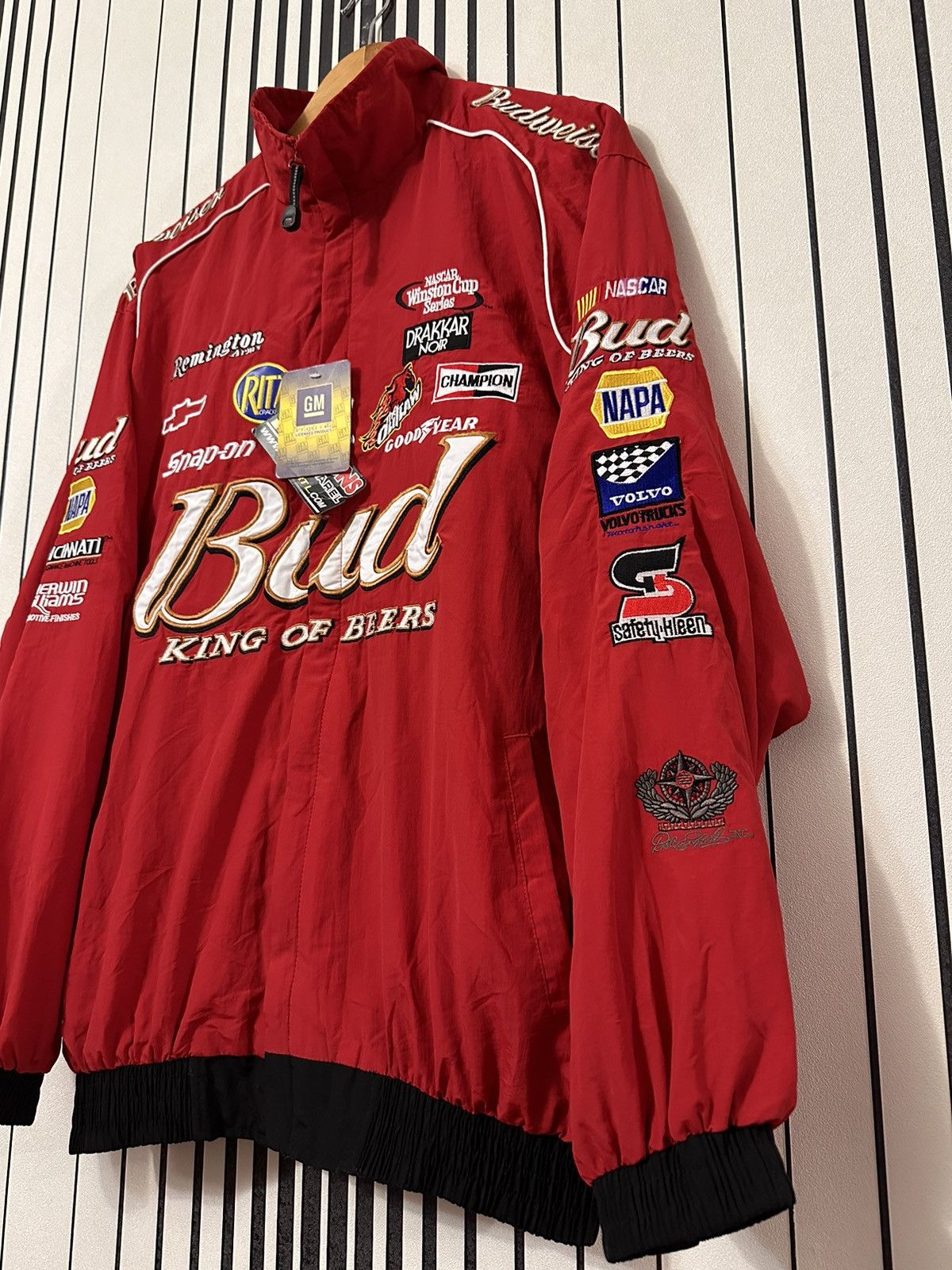 Budweiser 00’s Nascar Bud Y2k Multi-Patched Red Racing Jacket Size US XL / EU 56 / 4 - 4 Thumbnail