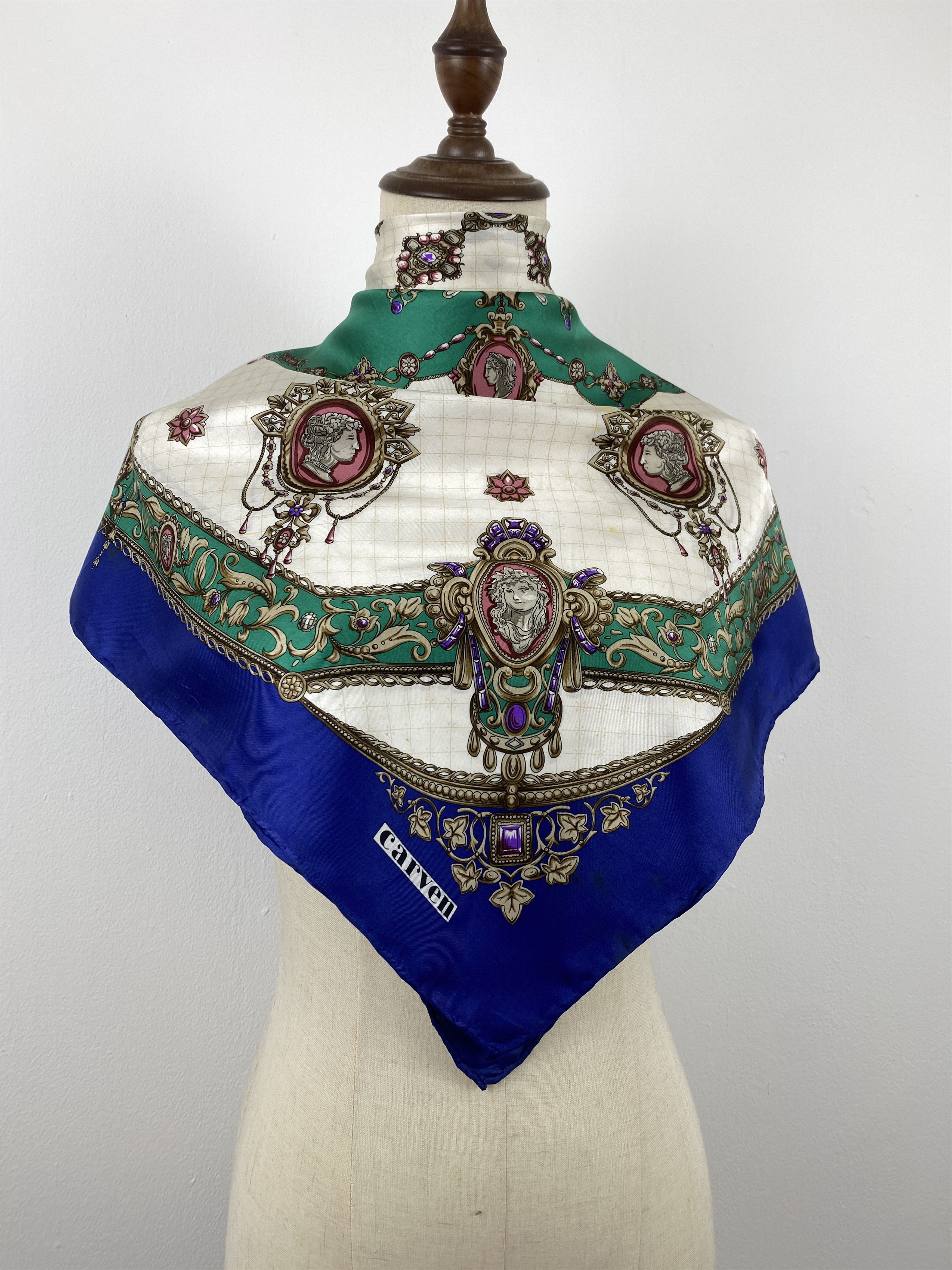 Carven Vintage Carven Paris Silk Scarf / Babushka SN0141 Size ONE SIZE - 2 Thumbnail