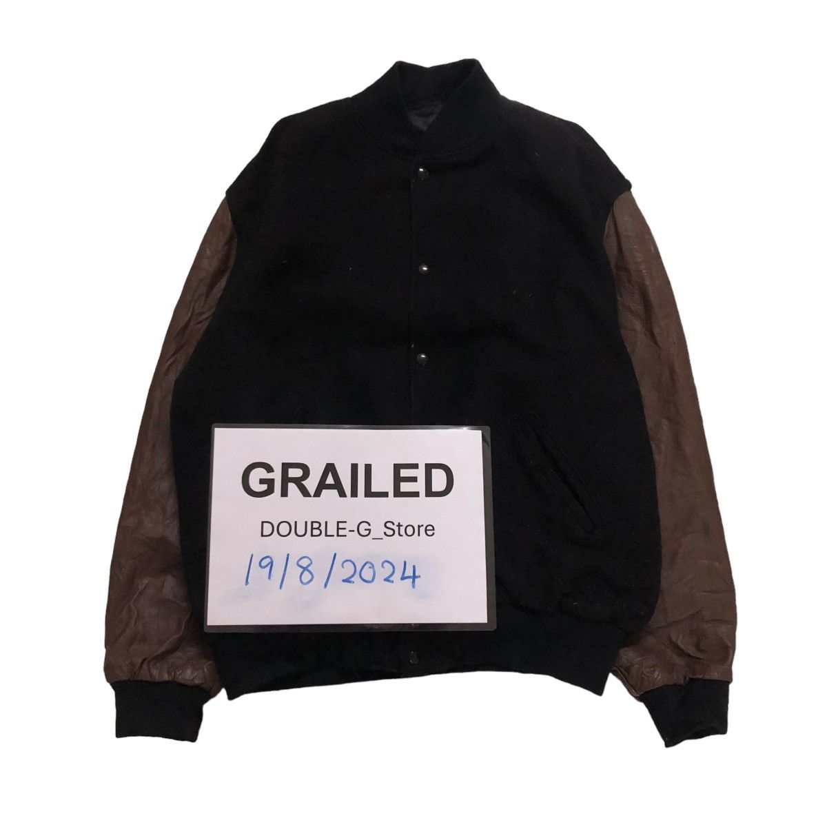 Vintage 📌VINTAGE VARSITY LEATHER JACKET SPORTING GOOD ISSEY MIYAKE Size US XL / EU 56 / 4 - 1 Thumbnail