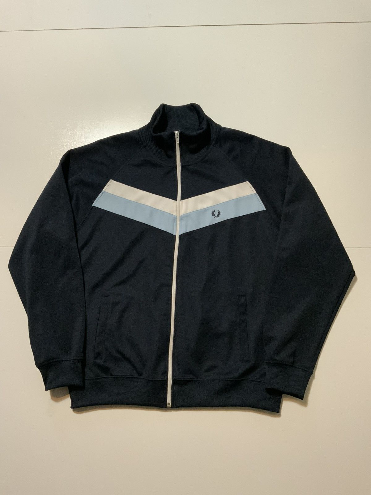 Fred Perry Fred Perry Sportswear Laurel Wreath Stripe Zip Track Jacket Size US L / EU 52-54 / 3 - 1 Thumbnail