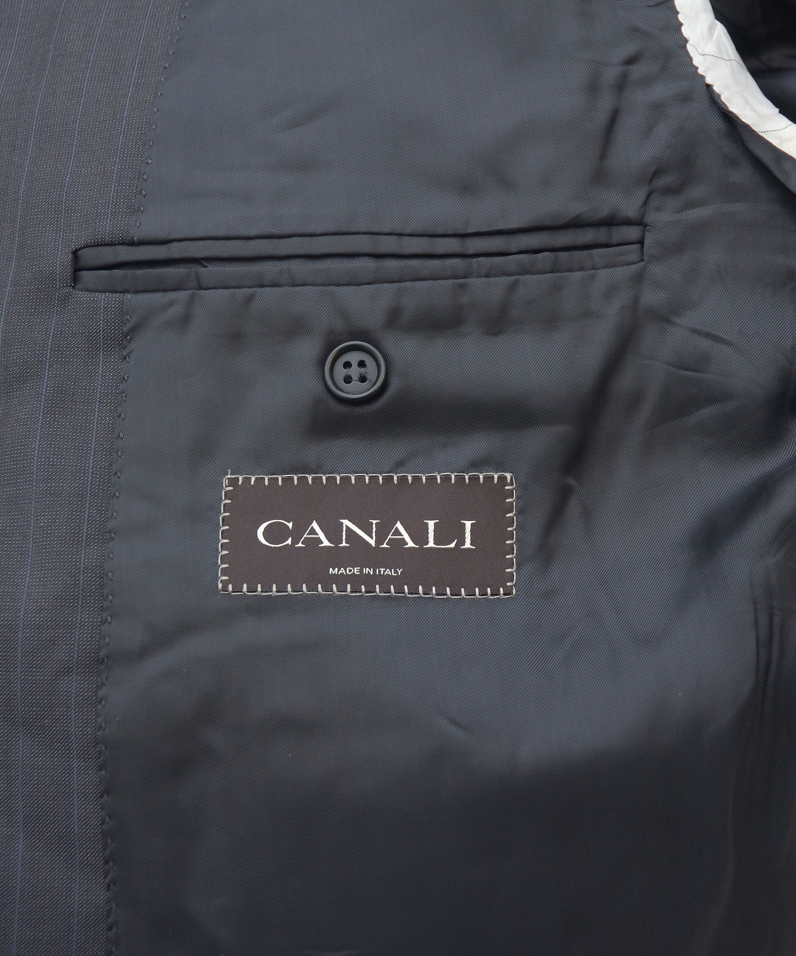 Canali Canali Travel Water Resistant Two Button Gray Strips Blazer Size 46R - 11 Thumbnail