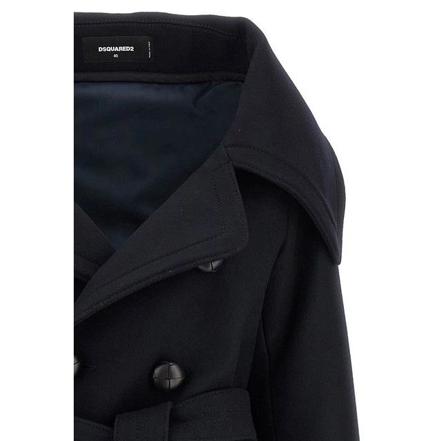 Dsquared2 DSQUARED2 Navy Wool Robe Coat New & Authentic (Women's size: Size M / US 6-8 / IT 42-44 - 3 Thumbnail