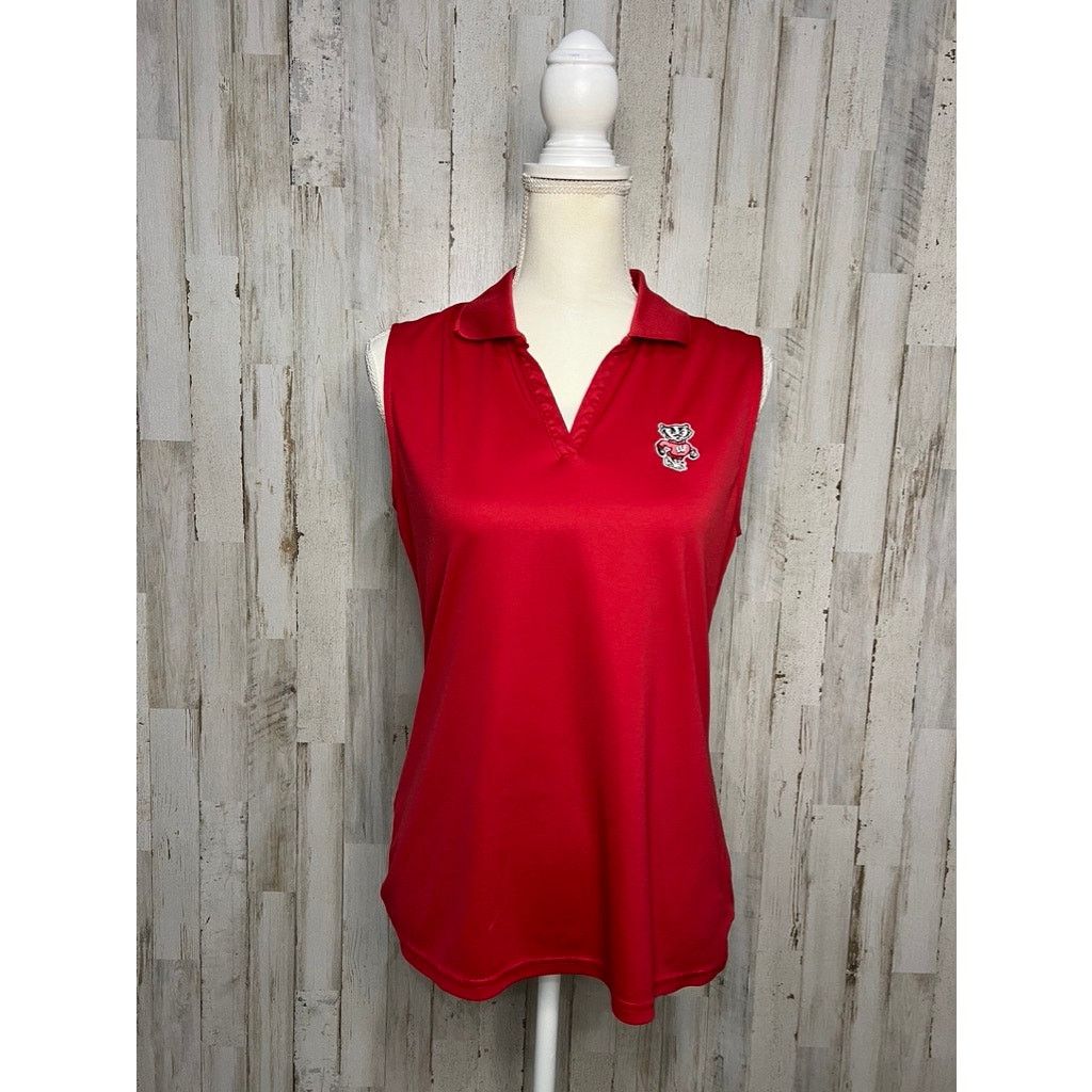 Antigua Antigua Women's Med Wisconsin Badgers Sleeveless Polo Shirt Size M / US 6-8 / IT 42-44 - 2 Thumbnail