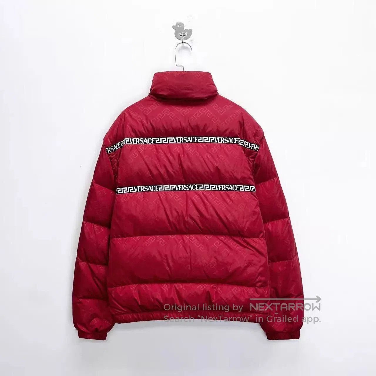 Versace Red Padded Jacket with Diagonal Stripes Size M. Size US M / EU 48-50 / 2 - 2 Thumbnail