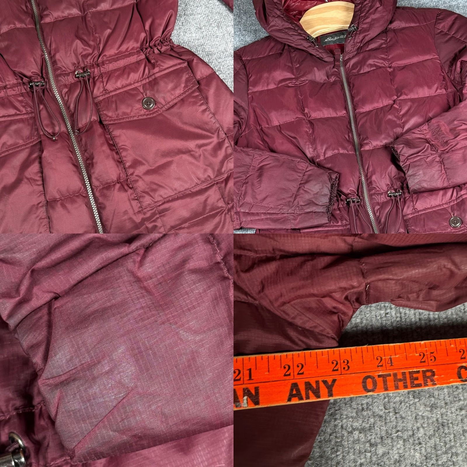 Eddie Bauer VINTAGE Eddie Bauer Quilted Hooded Goose Down Winter Parka Jacket XL Burgundy Coat Size XL / US 12-14 / IT 48-50 - 8 Thumbnail