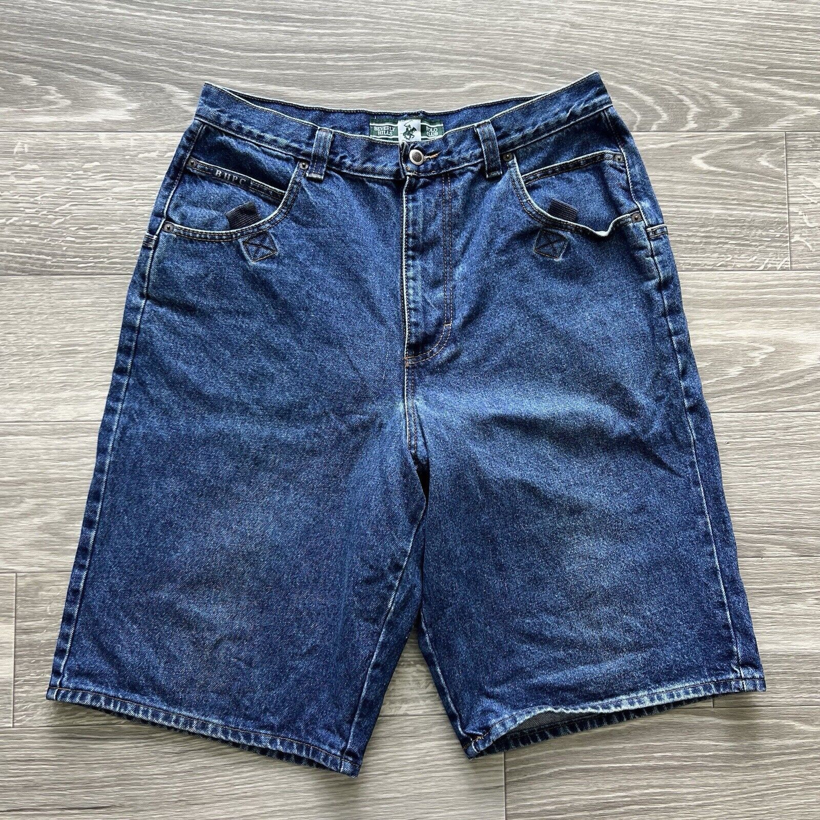 Beverly Hills Polo Club Vintage Y2K Blue Jean Shorts Beverly Hills Polo Club Baggy Size US 35 - 5 Thumbnail