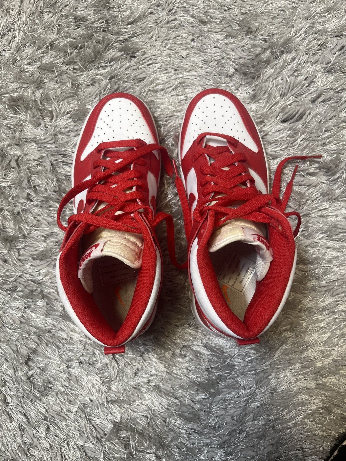 Nike Nike Red & White High Top Dunks Size US 8.5 / IT 38.5 - 3 Thumbnail