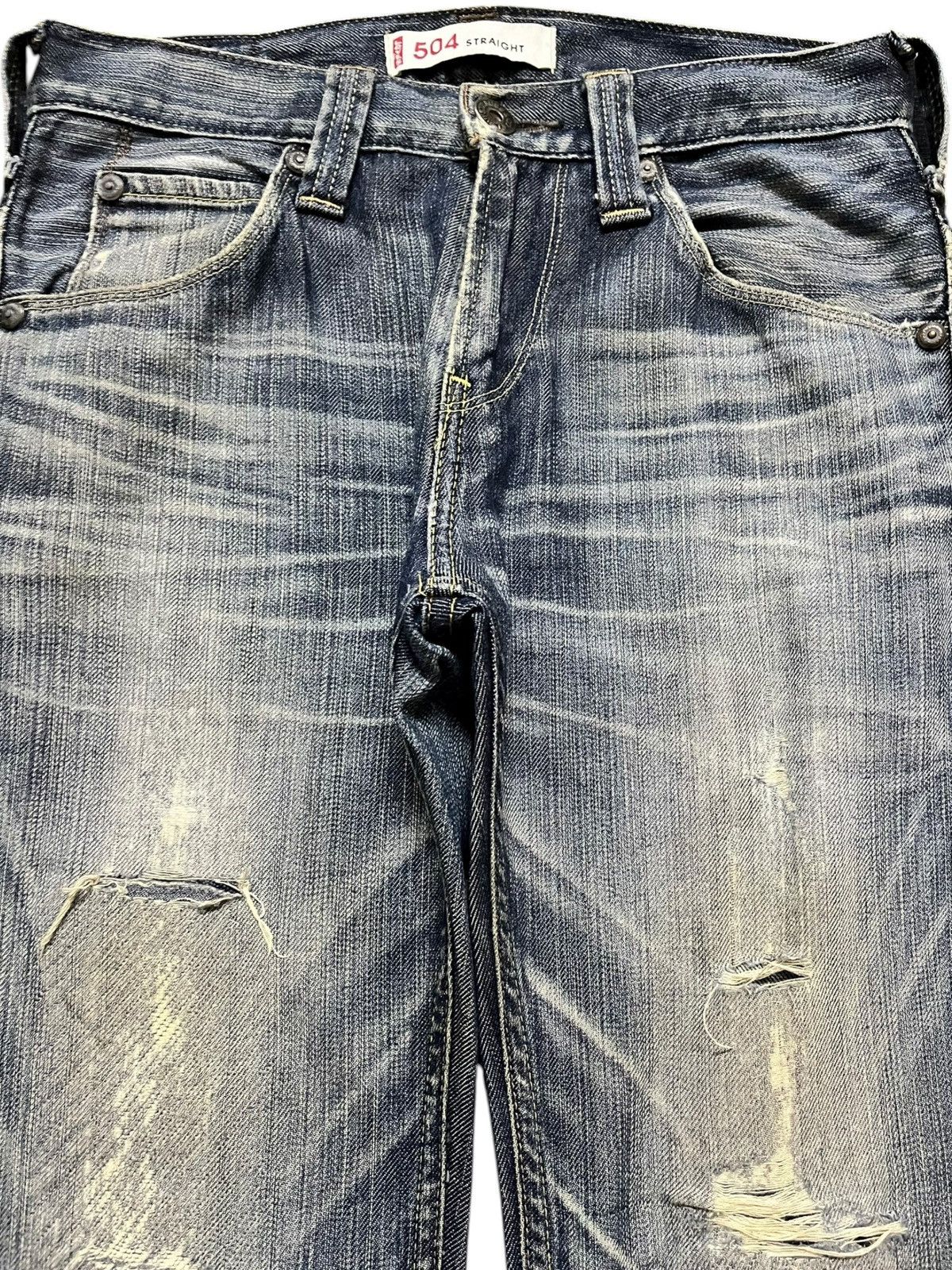 Levi's Vintage Clothing Vintage Levi’s 504 Slim Straight Ripped Distressed Denim Size US 29 - 2 Thumbnail