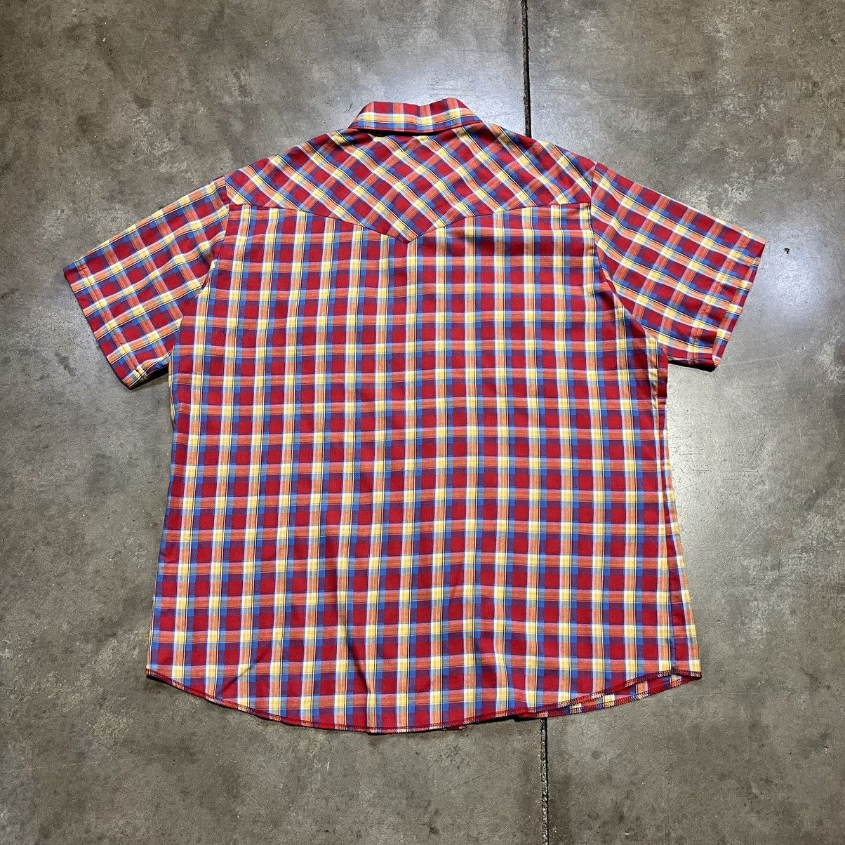 Wrangler Vintage Wrangler Pearl Snap Shirt Short Sleeve Plaid Western Size US XL / EU 56 / 4 - 6 Thumbnail