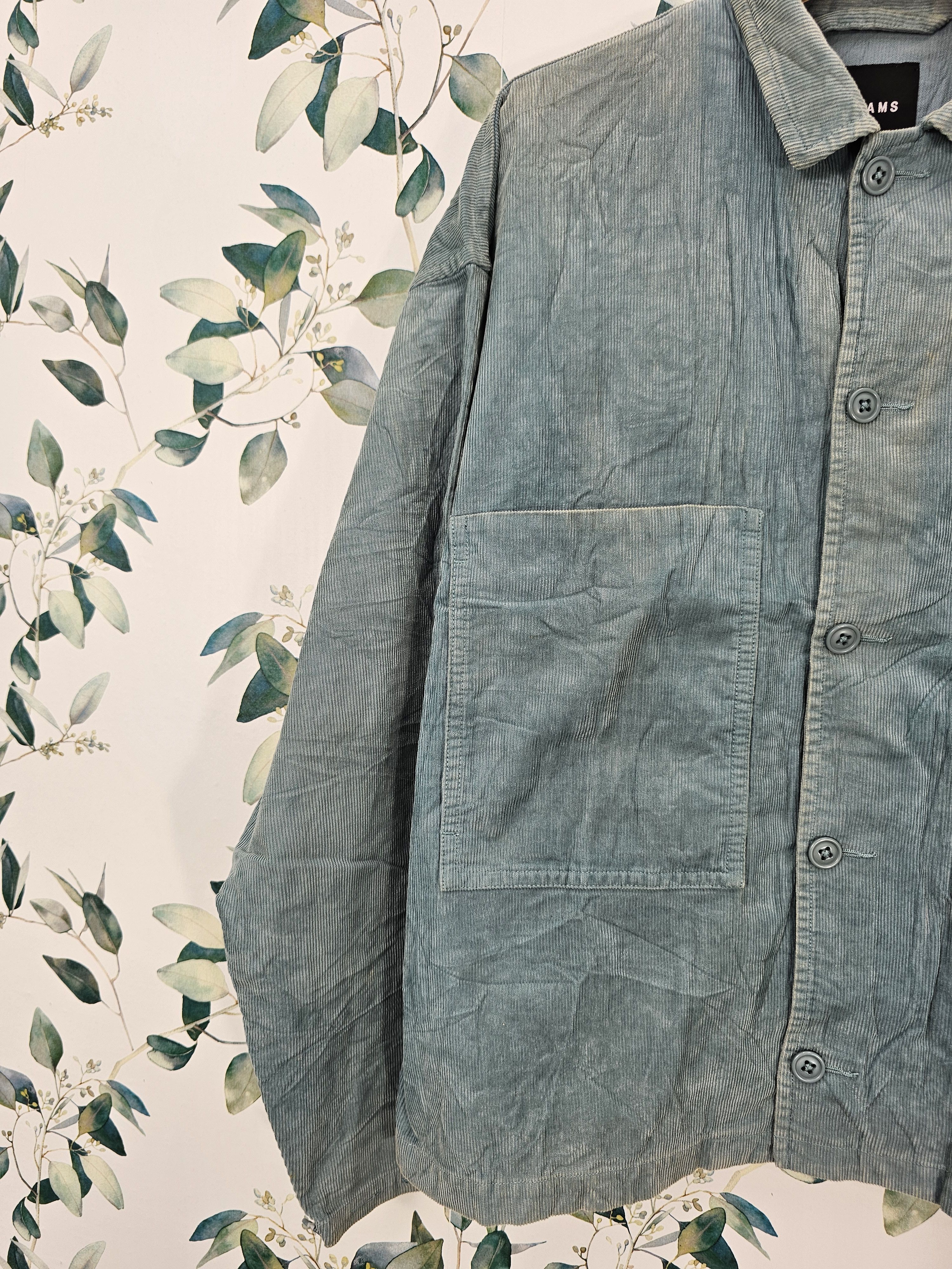 BEAMS Corduroy Faded Stain Blue Blazer Workwear Jacket J0103