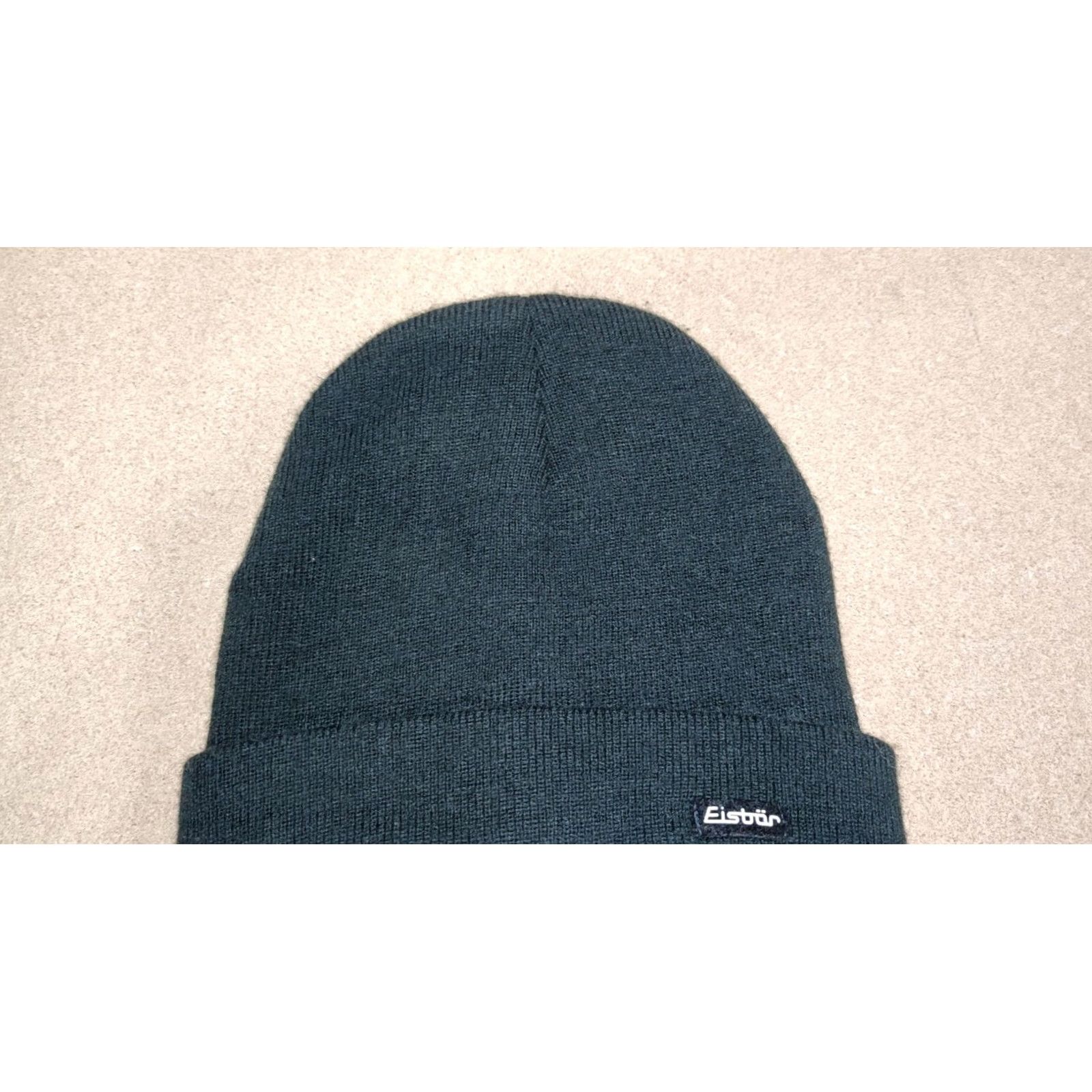 Vintage Eisbär Beanie Hat One Size Thermal Water Resistant Quick Dry Knit Black Beanie Mens Womens Adults Casual Travel: Unisex Black Beanie Hat (One Size) Size ONE SIZE - 5 Thumbnail