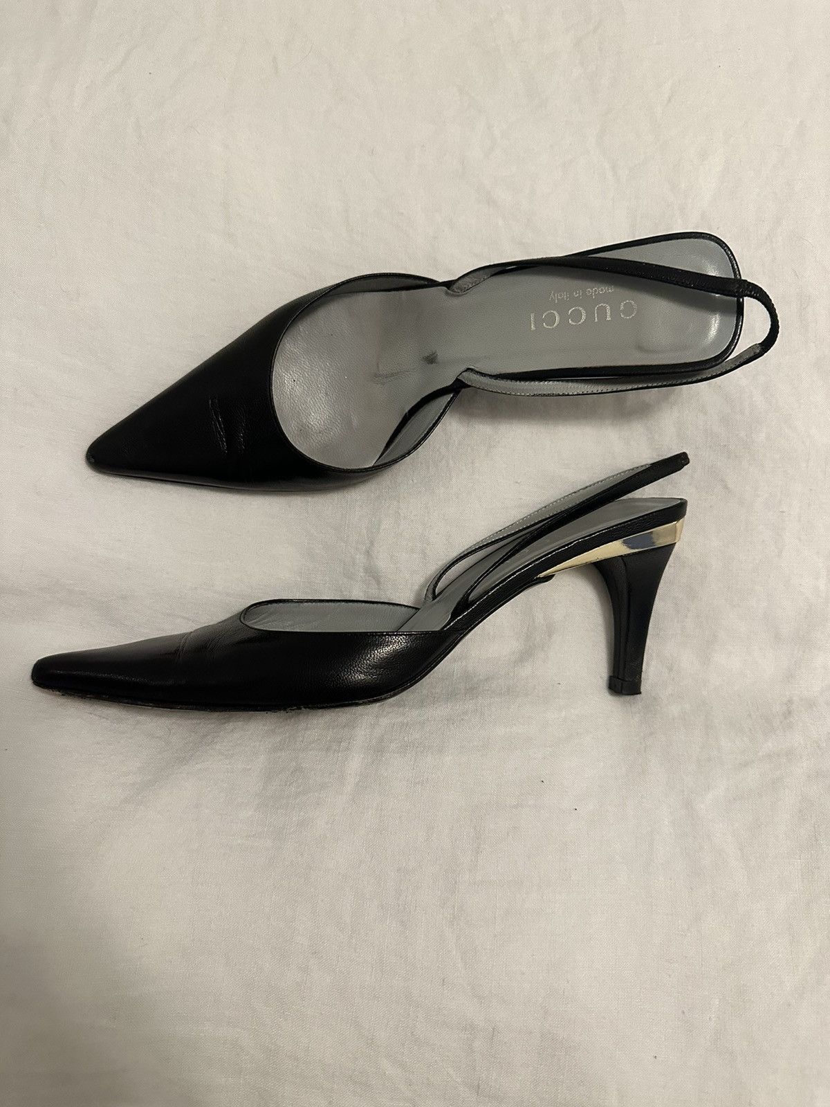 image of Sling Black Gucci Heel Shoes, Women's (Size 7.5)