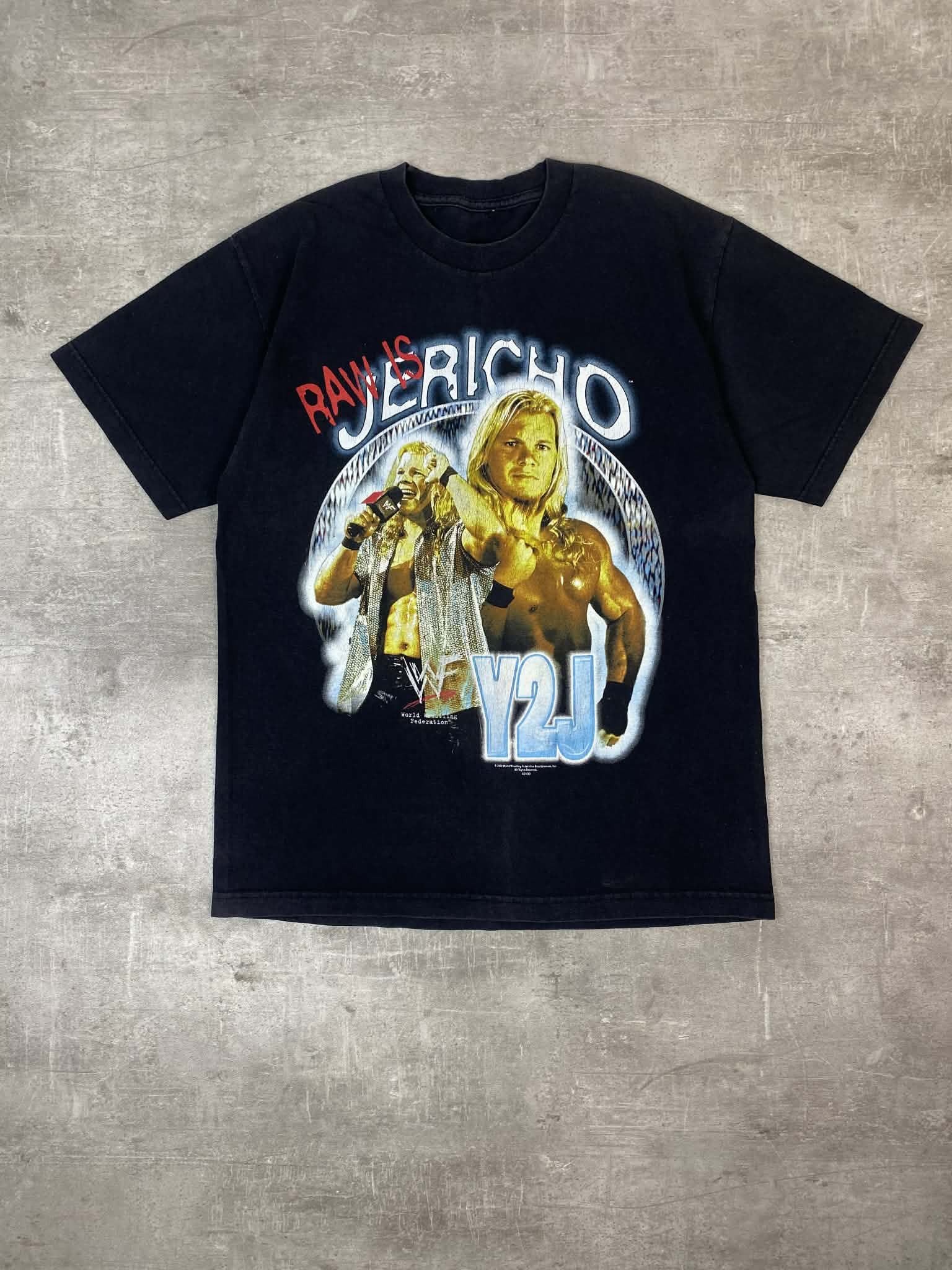 WWE Vintage 2000s WWE Jericho Black T-shirt Wrestling Washed Y2K Size US L / EU 52-54 / 3 - 1 Thumbnail