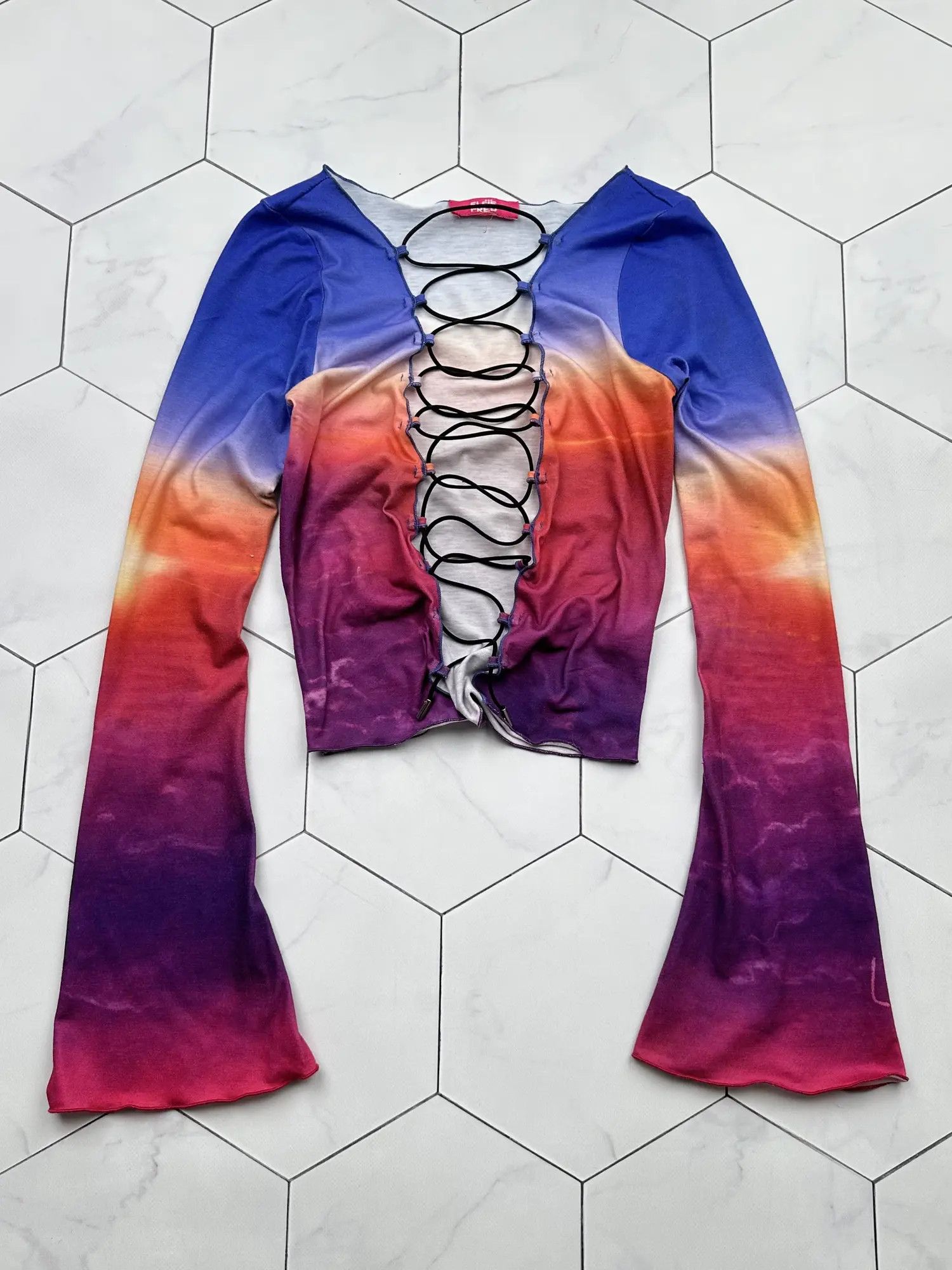 Japanese Brand Vintage Printed Bondage Blouse (B413)E2D15 Size XS / US 0-2 / IT 36-38 - 1 Thumbnail