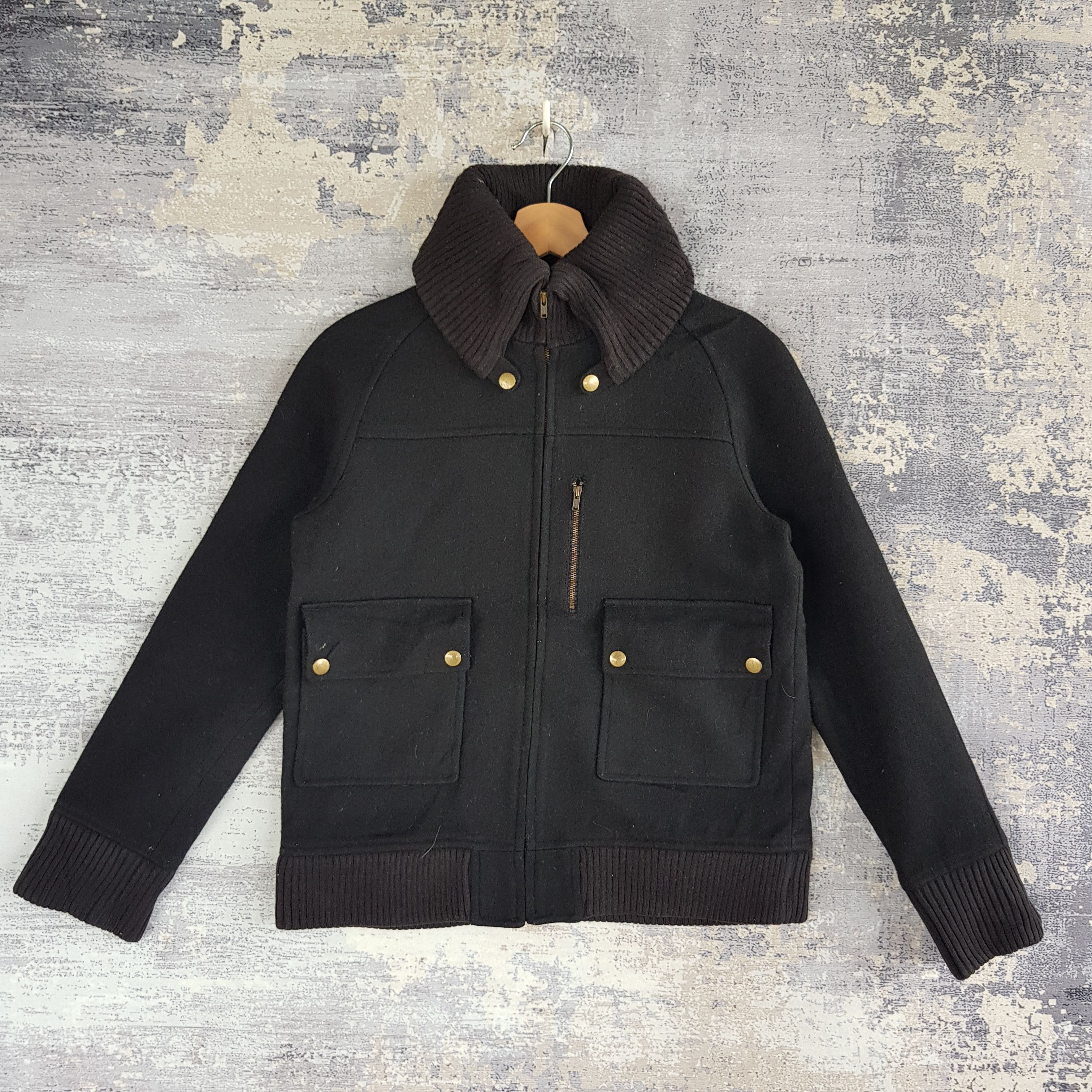 Japanese Brand × Vintage Vintage DDM Japanese Varsity Jacket Zipper Wool Jacket Size XS / US 0-2 / IT 36-38 - 1 Thumbnail