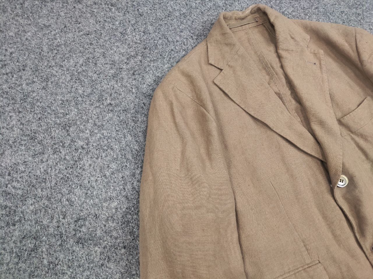 Japanese Brand Man by Carlos Castillo Design Beige Linen Mens Blazer Jacket Size US L / EU 52-54 / 3 - 7 Thumbnail