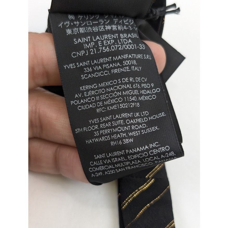 Saint Laurent Paris o1rshd1 Q:2 / Size: OS / Scarf Noeud Lavallie in Black/Gold Size ONE SIZE - 18 Thumbnail