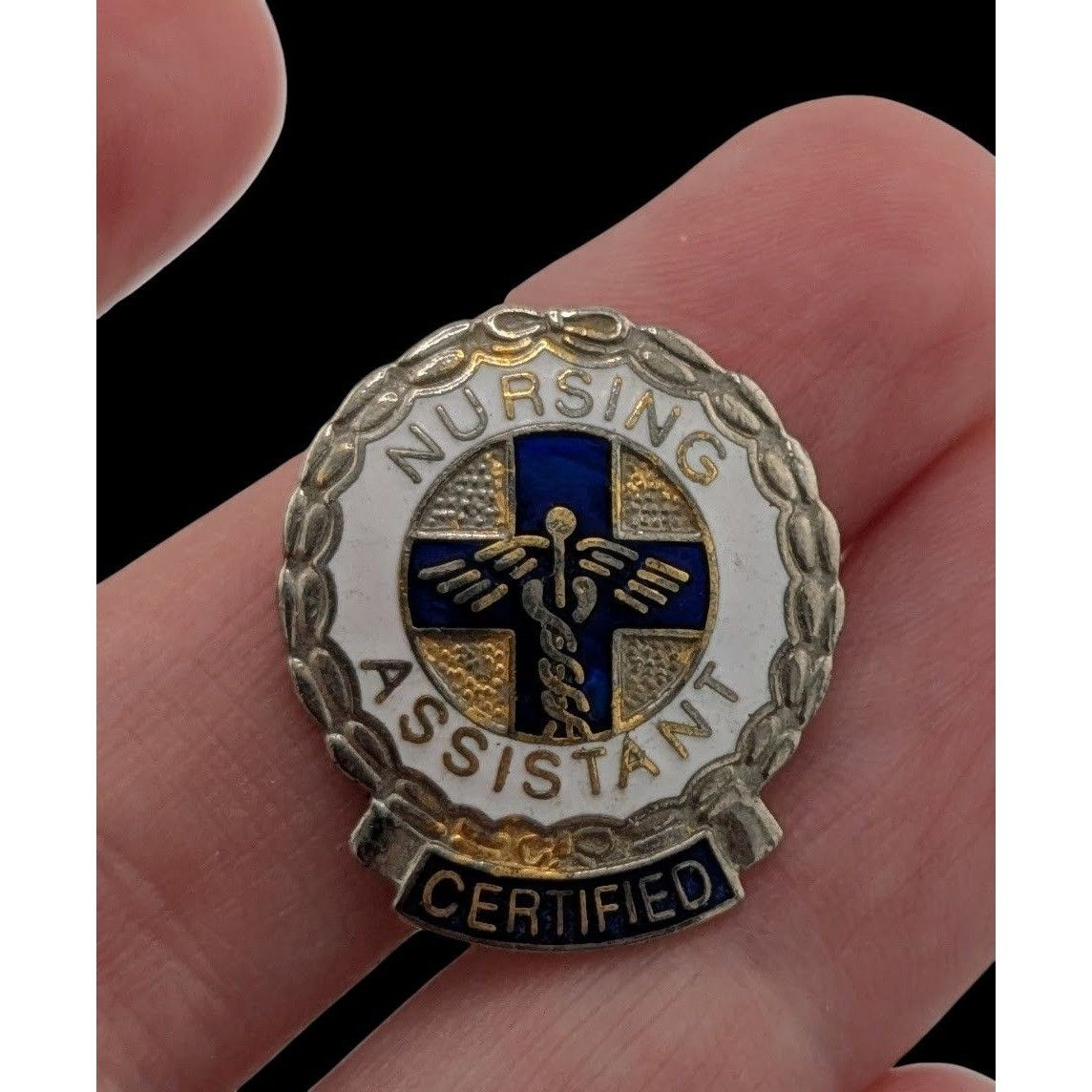 Other Certified Nursing Assistant Blue White And Silver Tone Brooc Size ONE SIZE - 1 Thumbnail