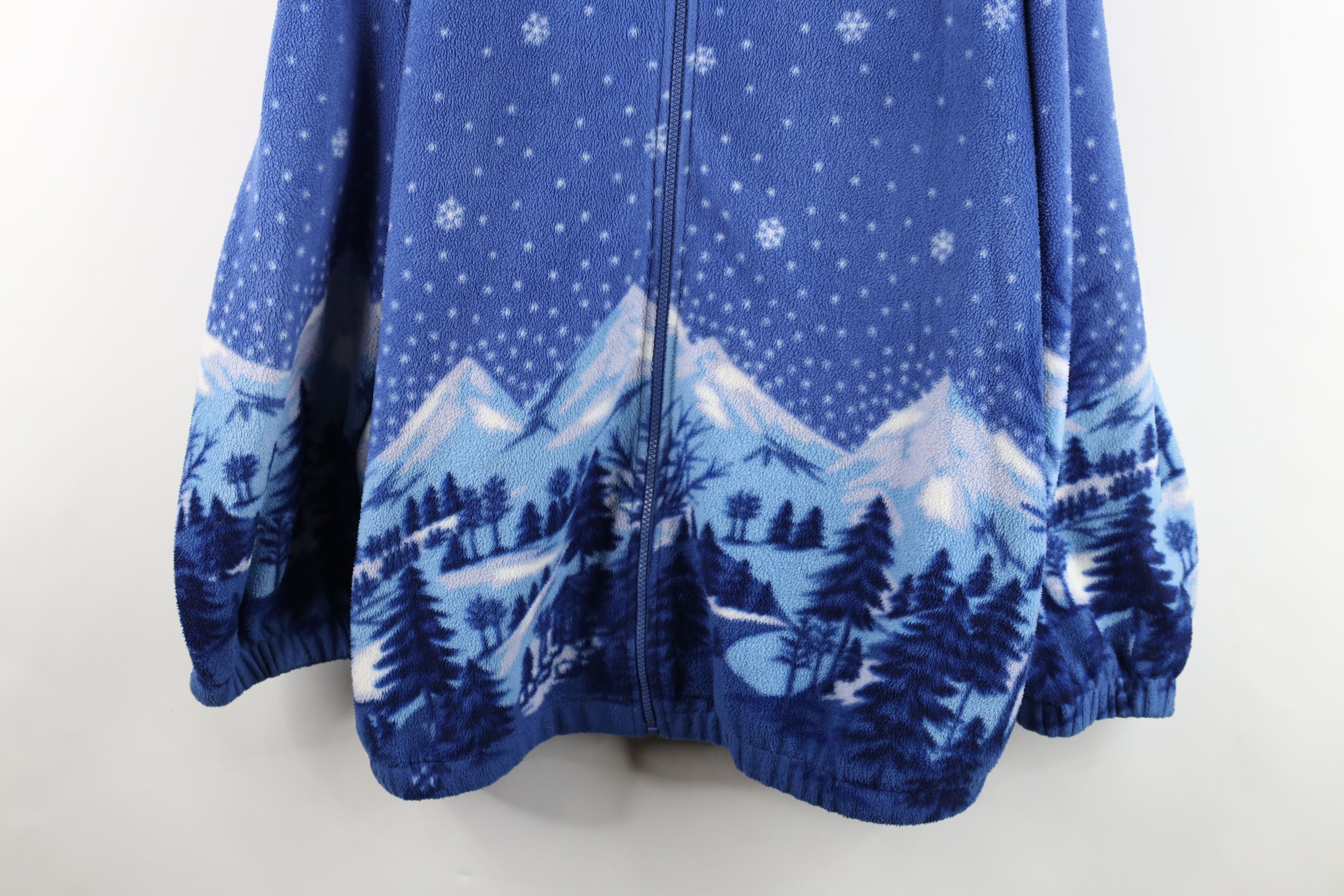Vintage Vintage 90s Streetwear Mountain All Over Print Fleece Jacket Size XXL / US 16-18 / IT 52-54 - 3 Thumbnail