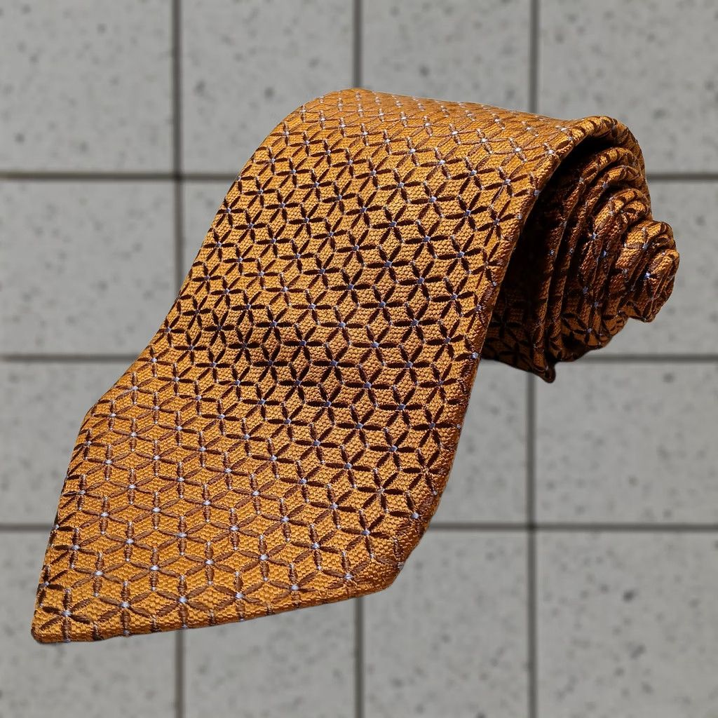 Pronto Uomo Pronto Uomo Men Silk Tie Orange Floral Pattern 57" x 3.75" Necktie Designer Flower Style Men Size ONE SIZE - 1 Thumbnail