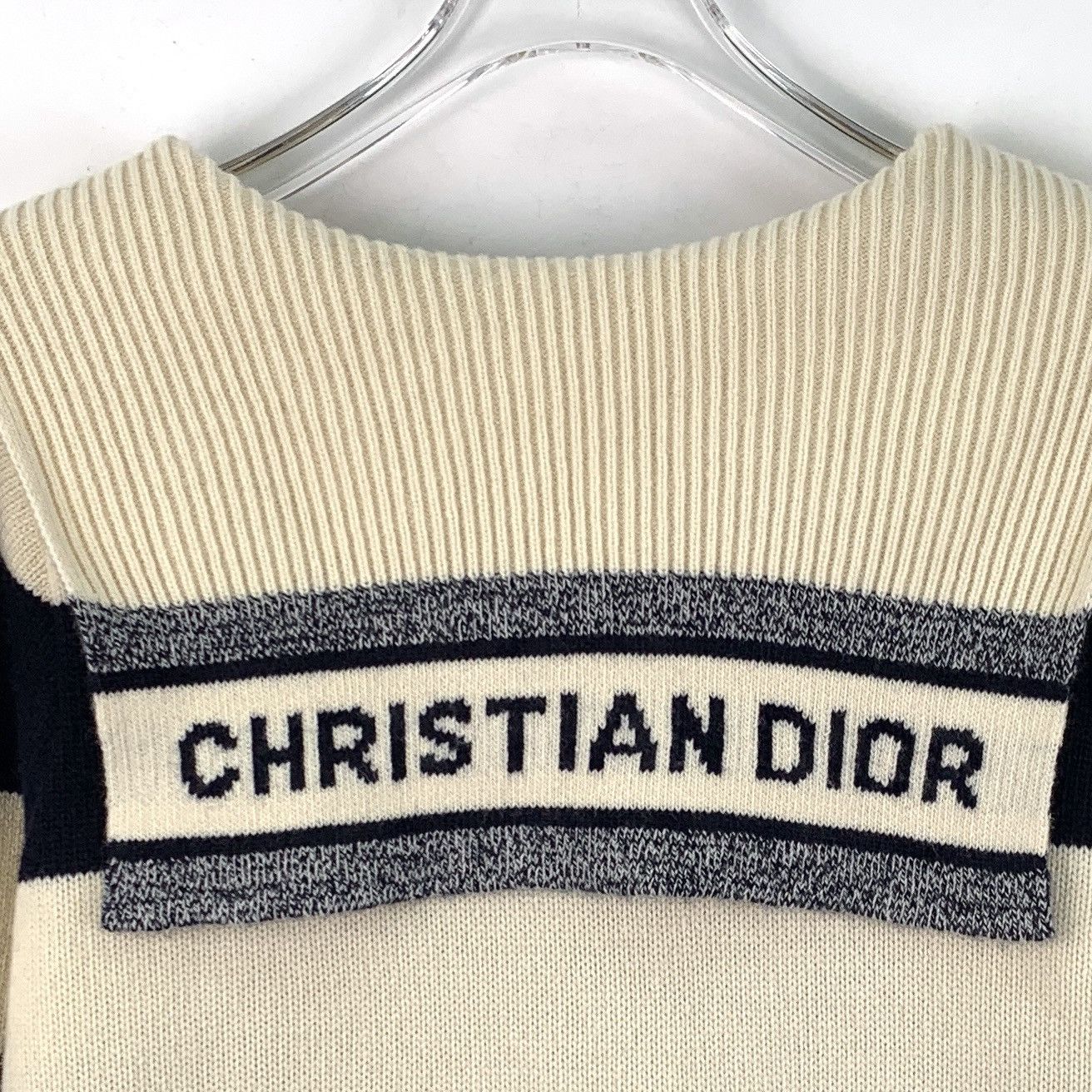 Dior Dior Colorblocked Striped Wool V-Neck Sweatshirt Size S / US 4 / IT 40 - 3 Thumbnail