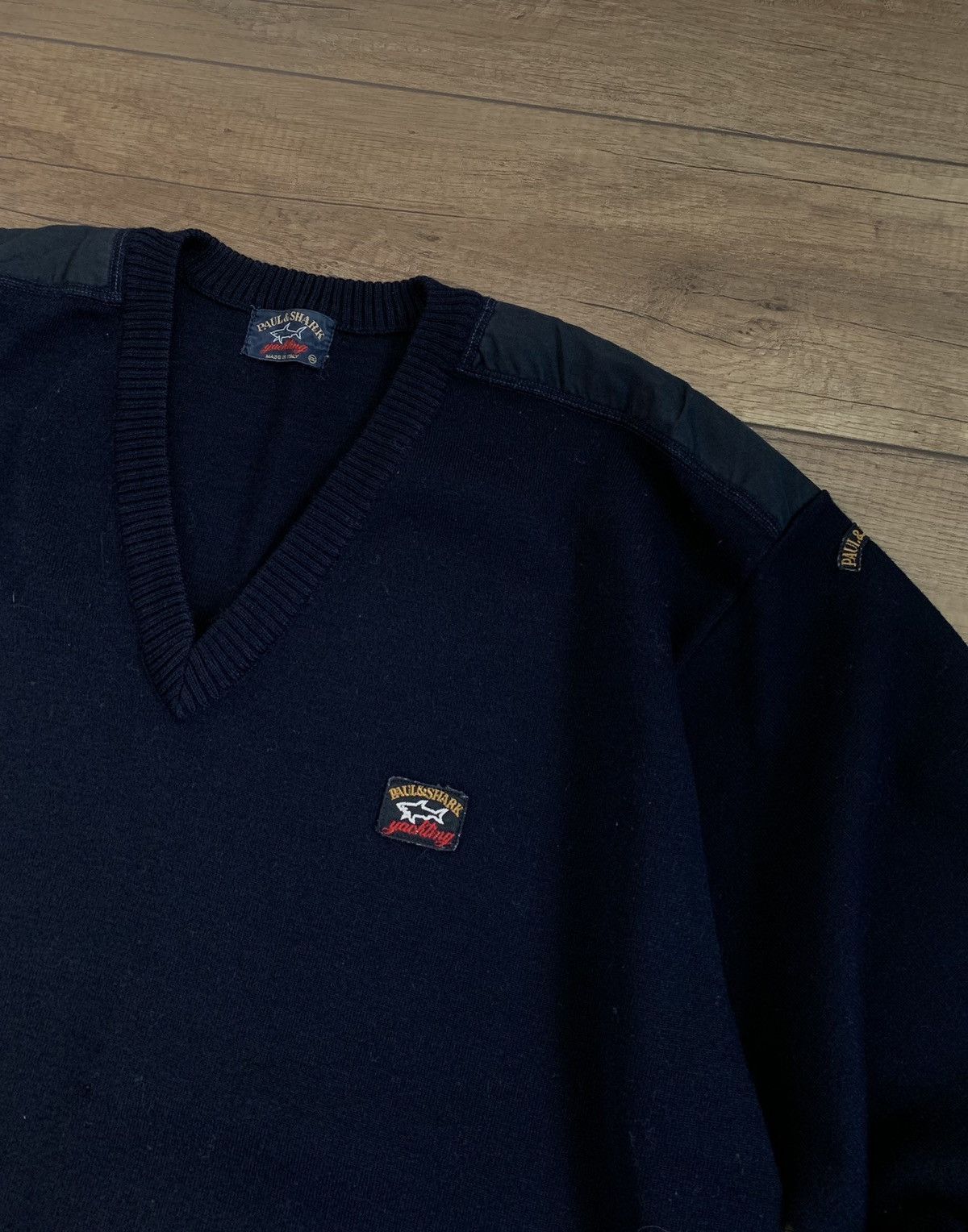 Paul & Shark Vintage Paul & Shark V Neck Wool Sweater Size US XXL / EU 58 / 5 - 6 Thumbnail