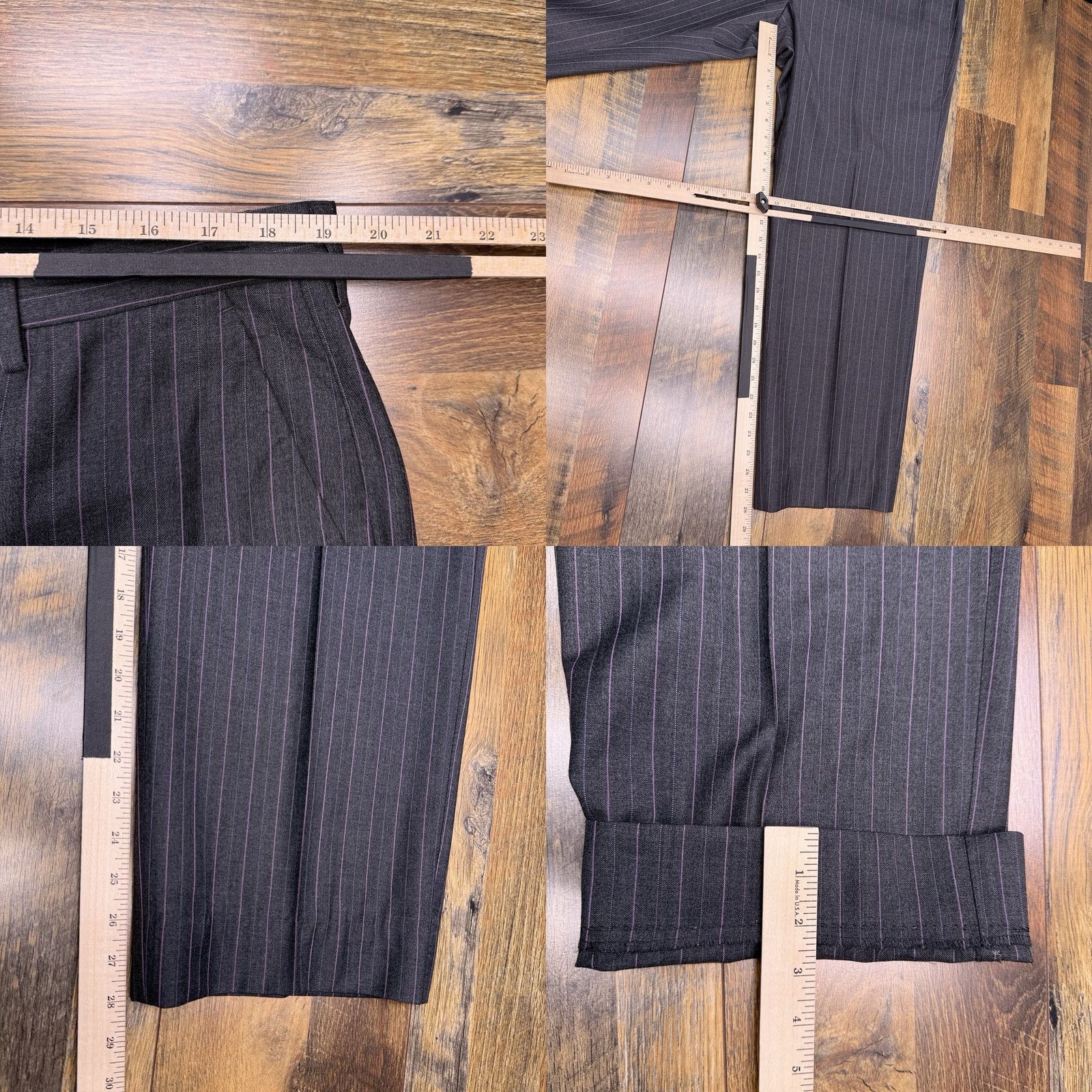 Paul Smith Paul Smith Suit 46R Gray Purple Striped Wool Pants 38x28 Two Piece Wool Suit Mens Regular 2 Piece Notch Lapel Dry Clean Only Vintage No Size 46R - 11 Thumbnail