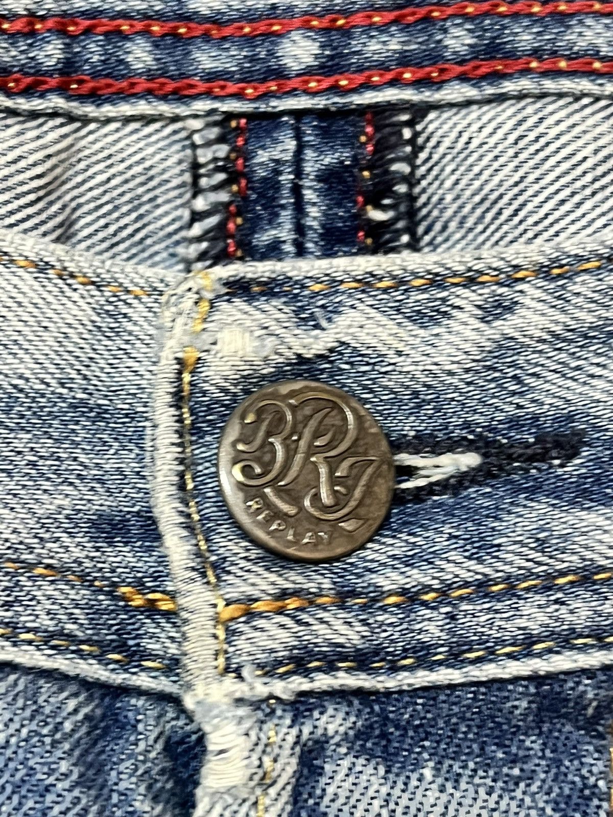 Replay Vintage Replay Newdoc Ripped Patches Distressed Denim Size US 33 - 11 Thumbnail