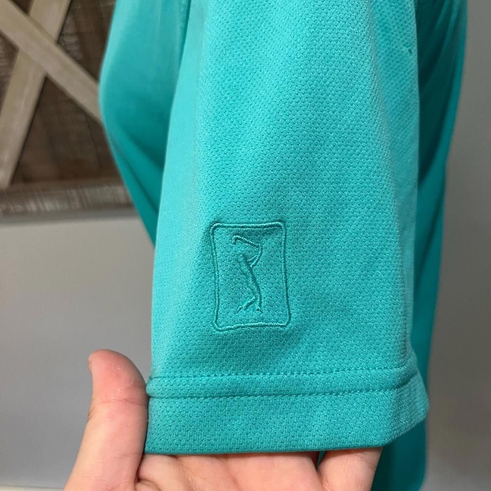 PGA Tour PGA TOUR AIRFLUX DRY Mens Solid Mesh Short Sleeve Polo Aqua Size US S / EU 44-46 / 1 - 7 Thumbnail