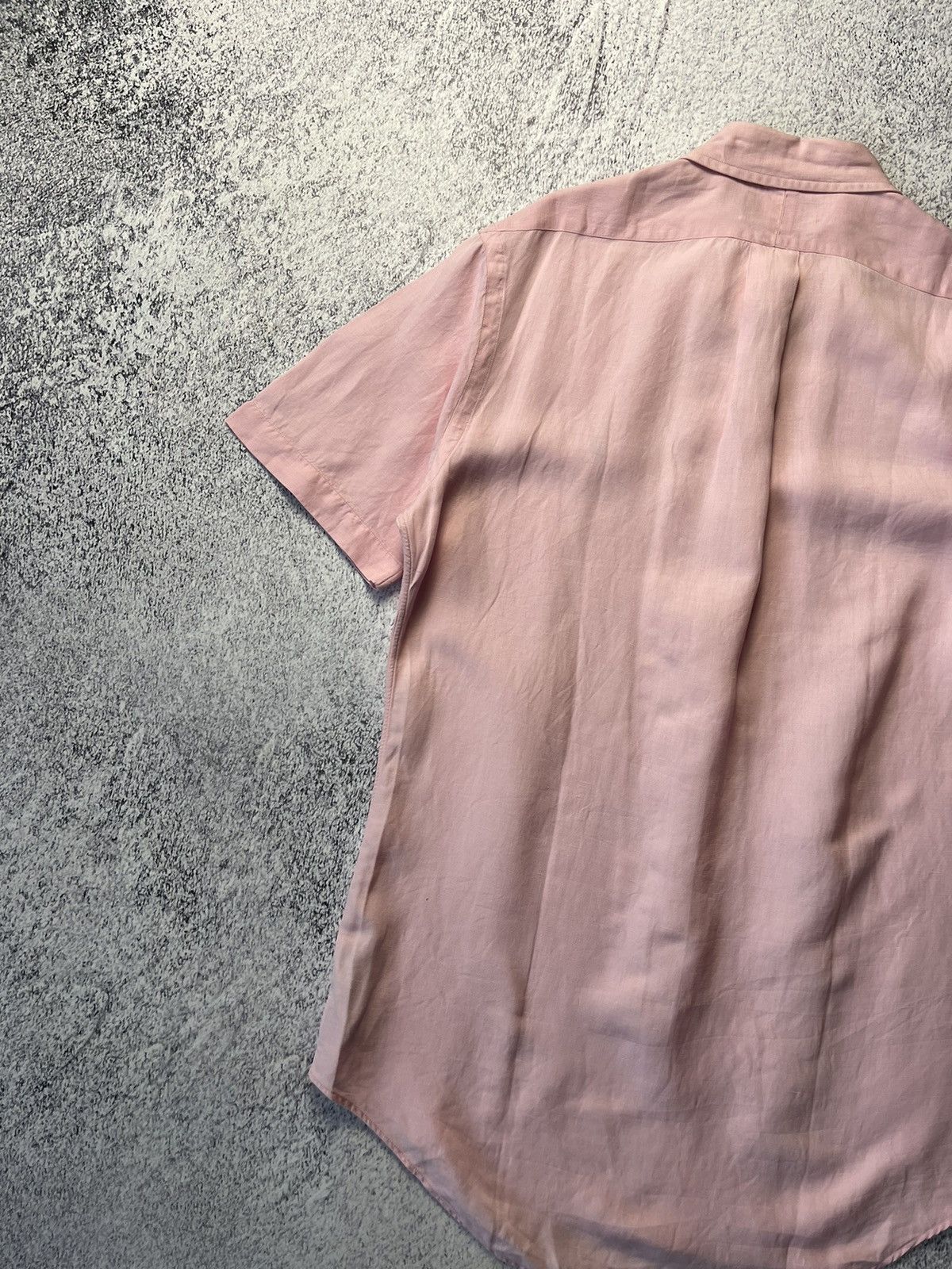 Polo Ralph Lauren Vintage RALPH LAUREN Linen Striped Short Sleeved Silk Shirt Size US S / EU 44-46 / 1 - 21 Thumbnail