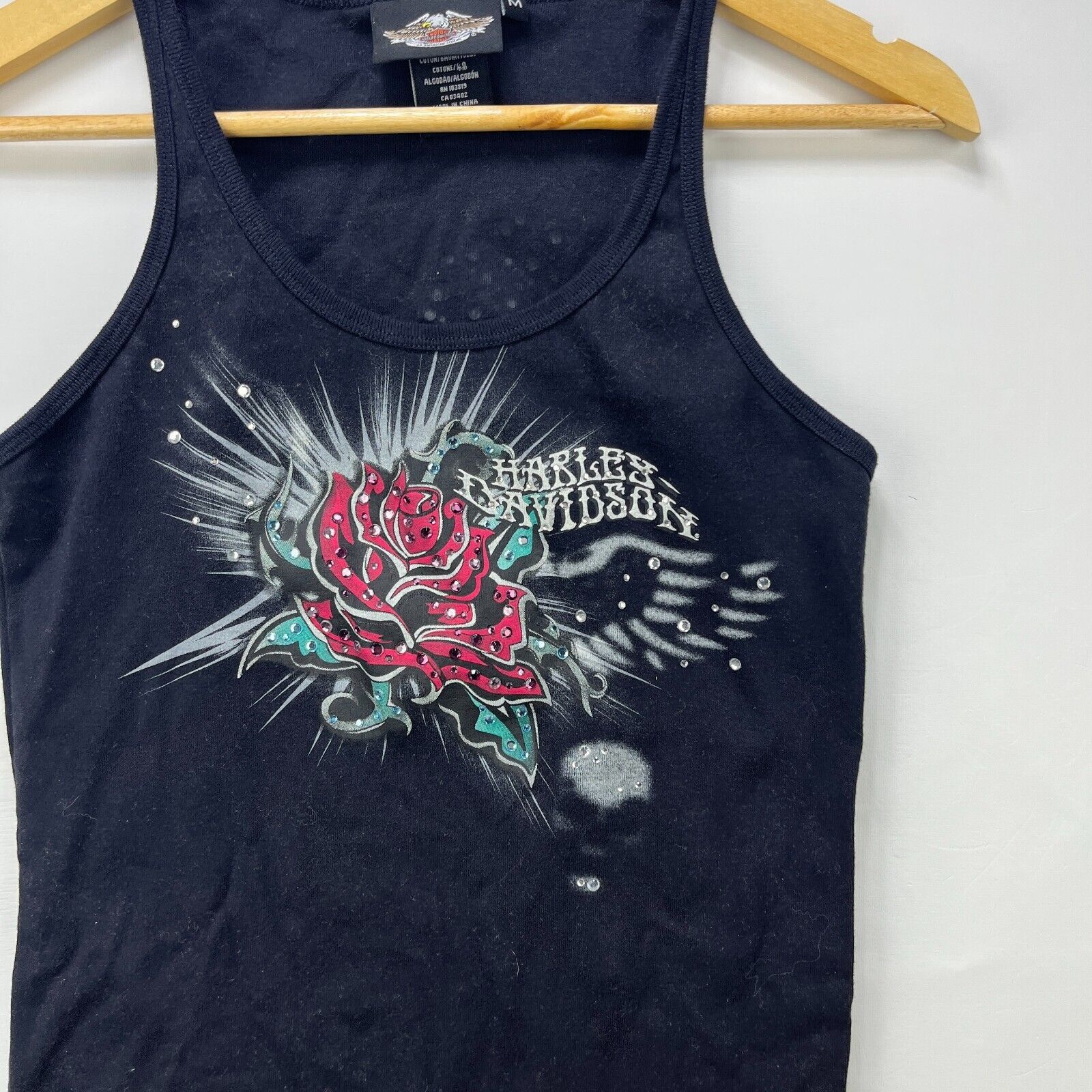 Vintage Vintage Y2K Harley Davidson Flower Tank Top Womens Medium Size M / US 6-8 / IT 42-44 - 2 Thumbnail