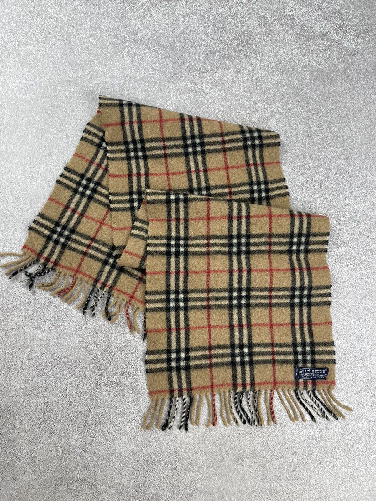 Burberry × Vintage Vintage Burberry Cashmere/Wool Scarf Muffler Novachek OS Size ONE SIZE - 1 Thumbnail